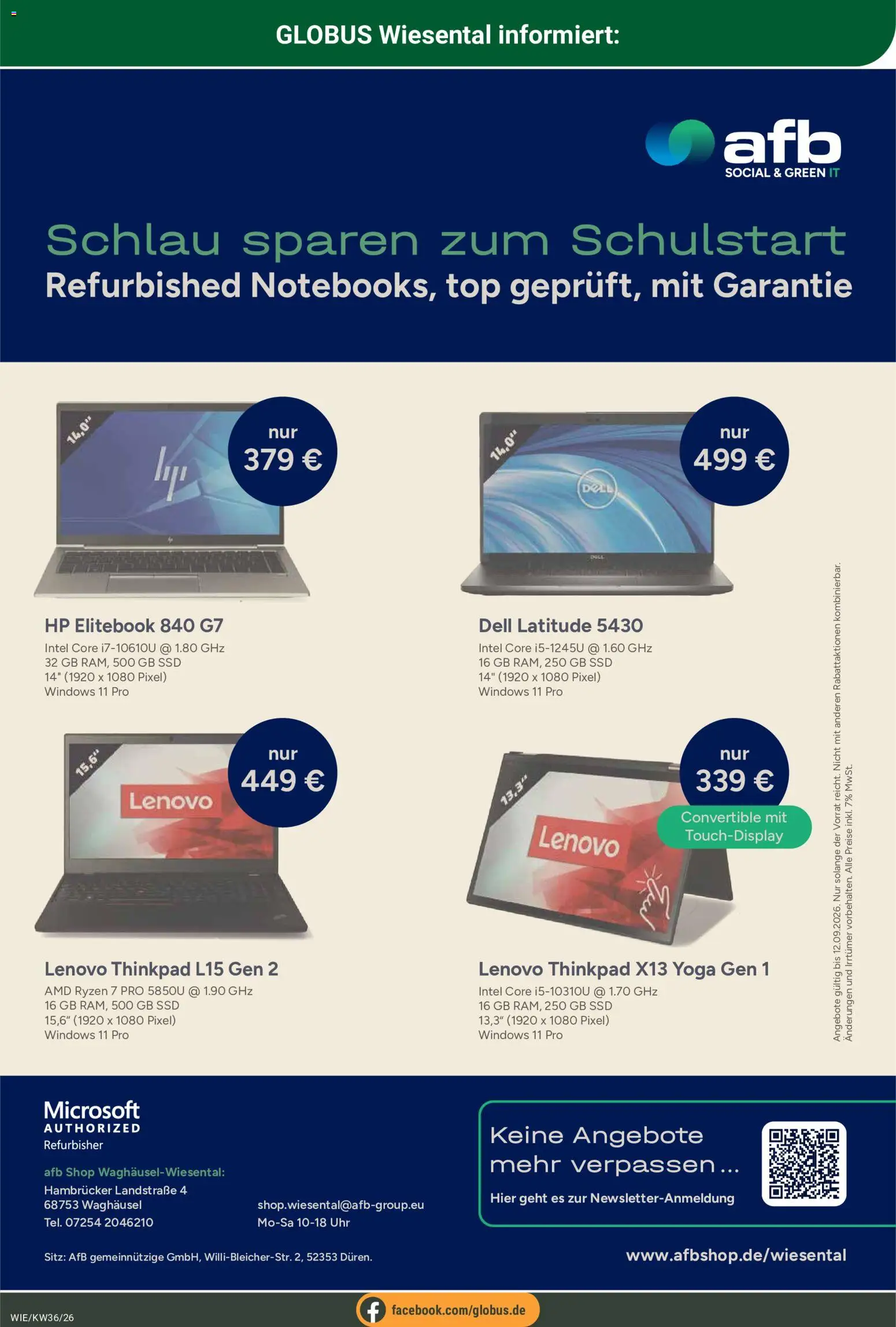 Globus Prospekt Waghäusel-Wiesental – gültig ab 31.08.2026 | Seite: 26 | Produkte: Lenovo, HP, Top, Uhr