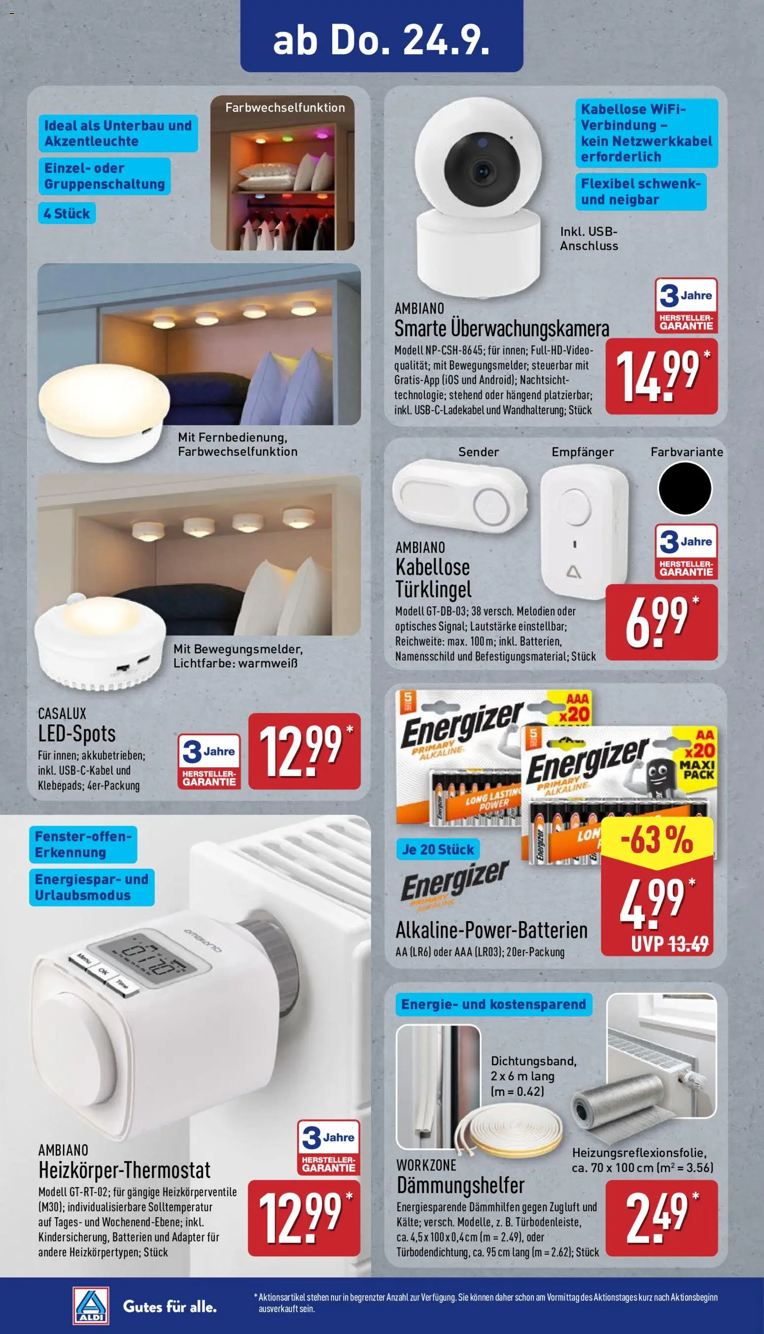 Aldi Prospekt – gültig ab 21.09.2026 | Seite: 12 | Produkte: Adapter, USB, Batterien