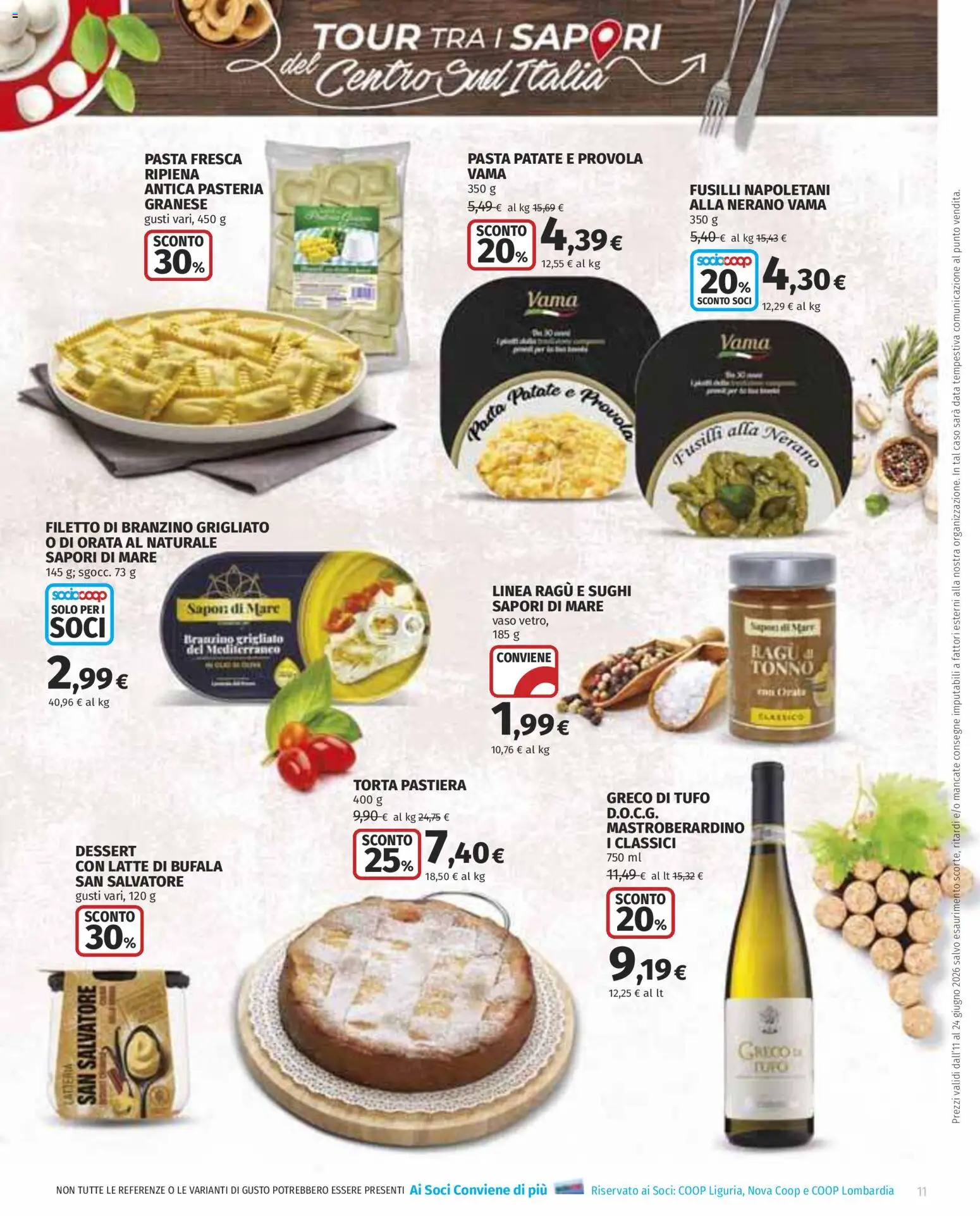 Volantino COOP del 11.06.2026 | Pagina: 11 | Prodotti: Patate, Ragú, Tonno, Vaso