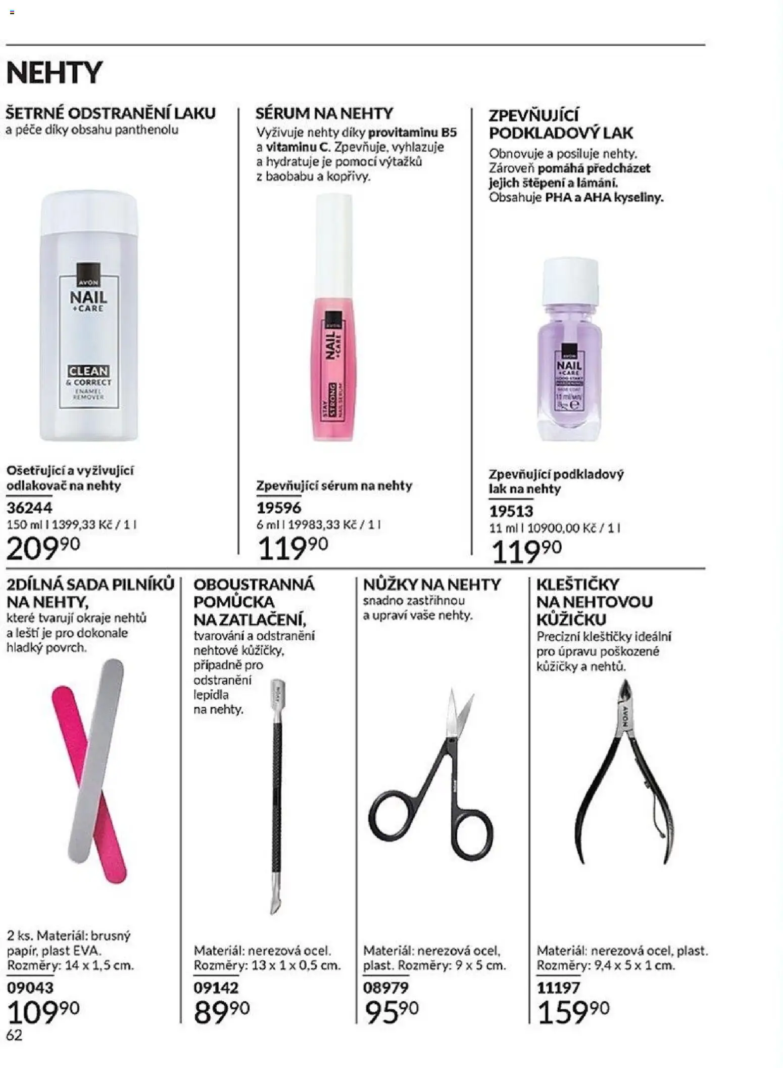 Avon Katalog 05/2026 od 01.05.2026 | Strana: 62 | Produkty: Sérum, Nůžky na nehty, Nehty, Lak na nehty
