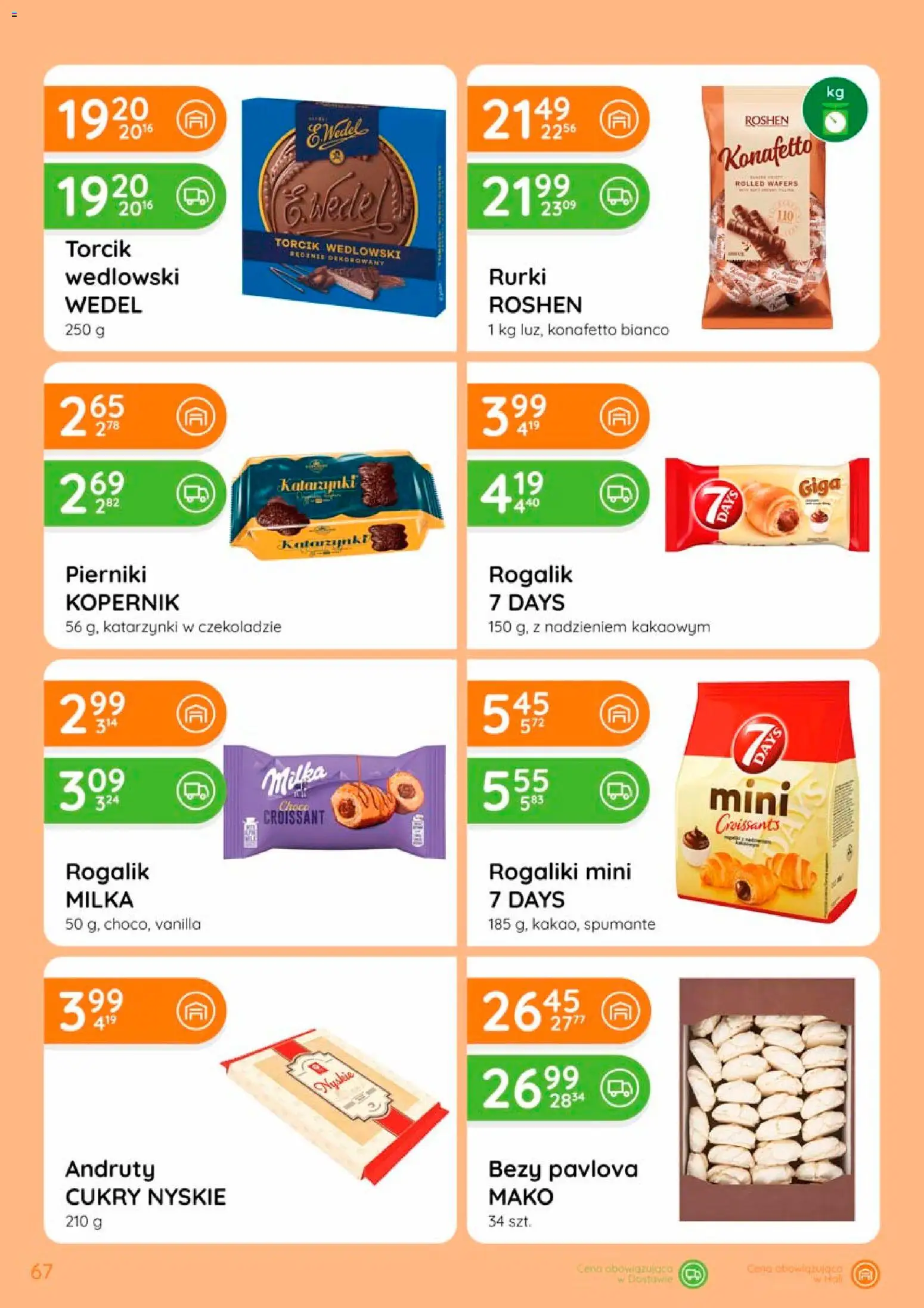 Eurocash gazetka od 17.09.2026 | Strona: 67 | Produkty: Pierniki, Croissant, Bezy, Torcik wedlowski