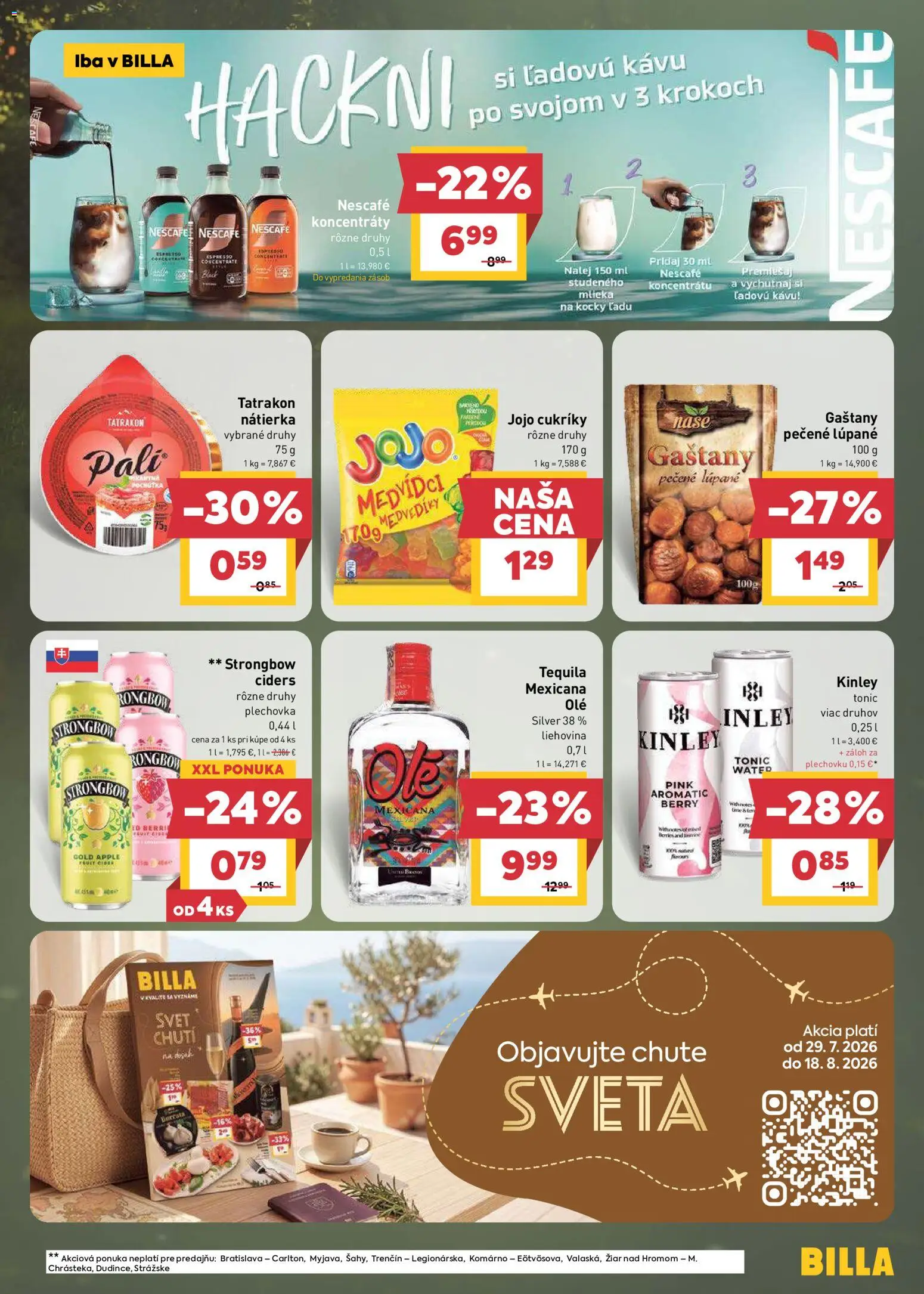 Nové Billa akcie – leták je platný od 29.07.2026 | Strana: 13 | Produkty: Nátierka, Apple, Tonic, Tequila