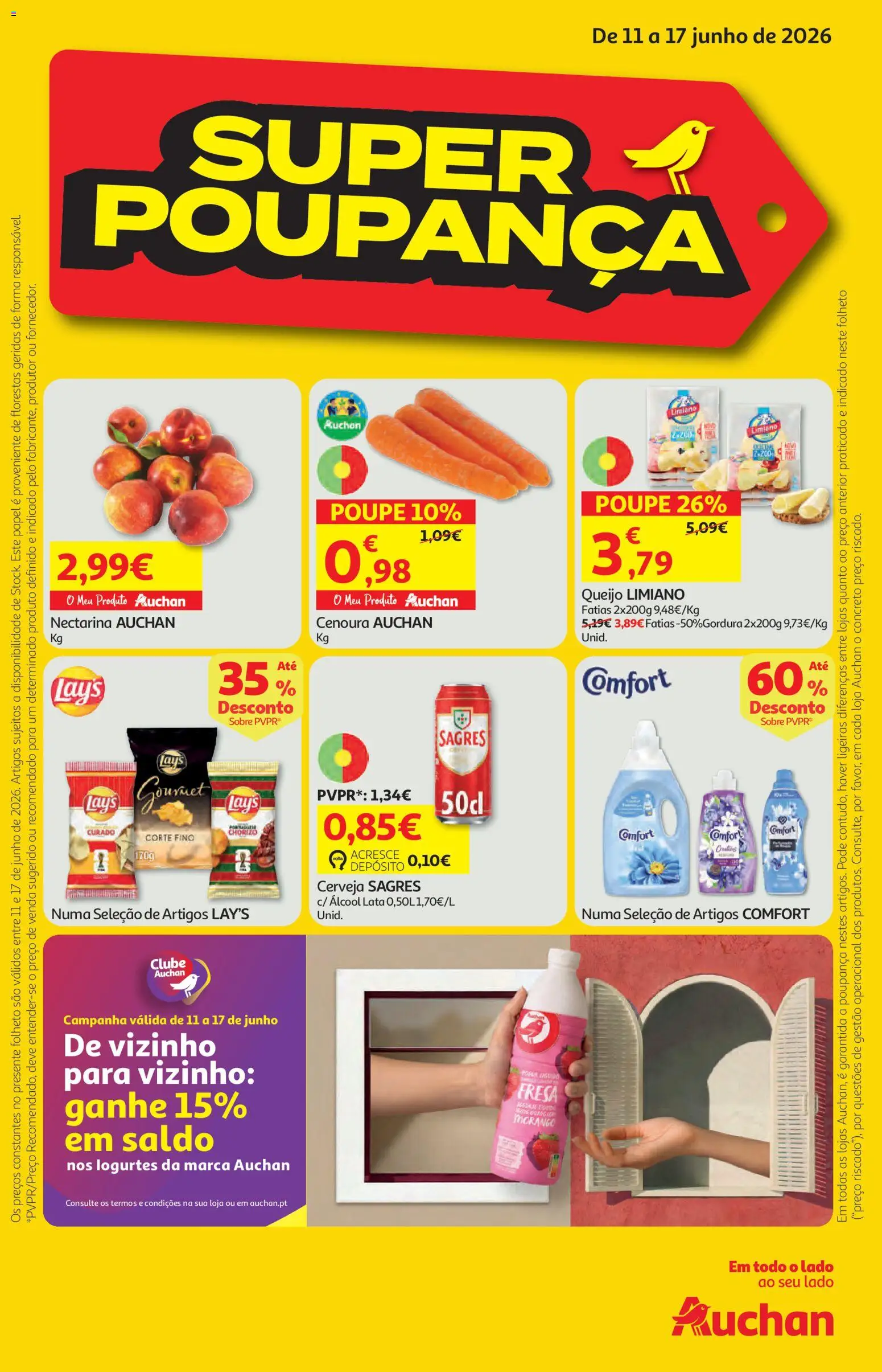 Auchan folheto │ válido de 11.06.2026 | Página: 1 | Produtos: Queijo, Cerveja, Cenoura