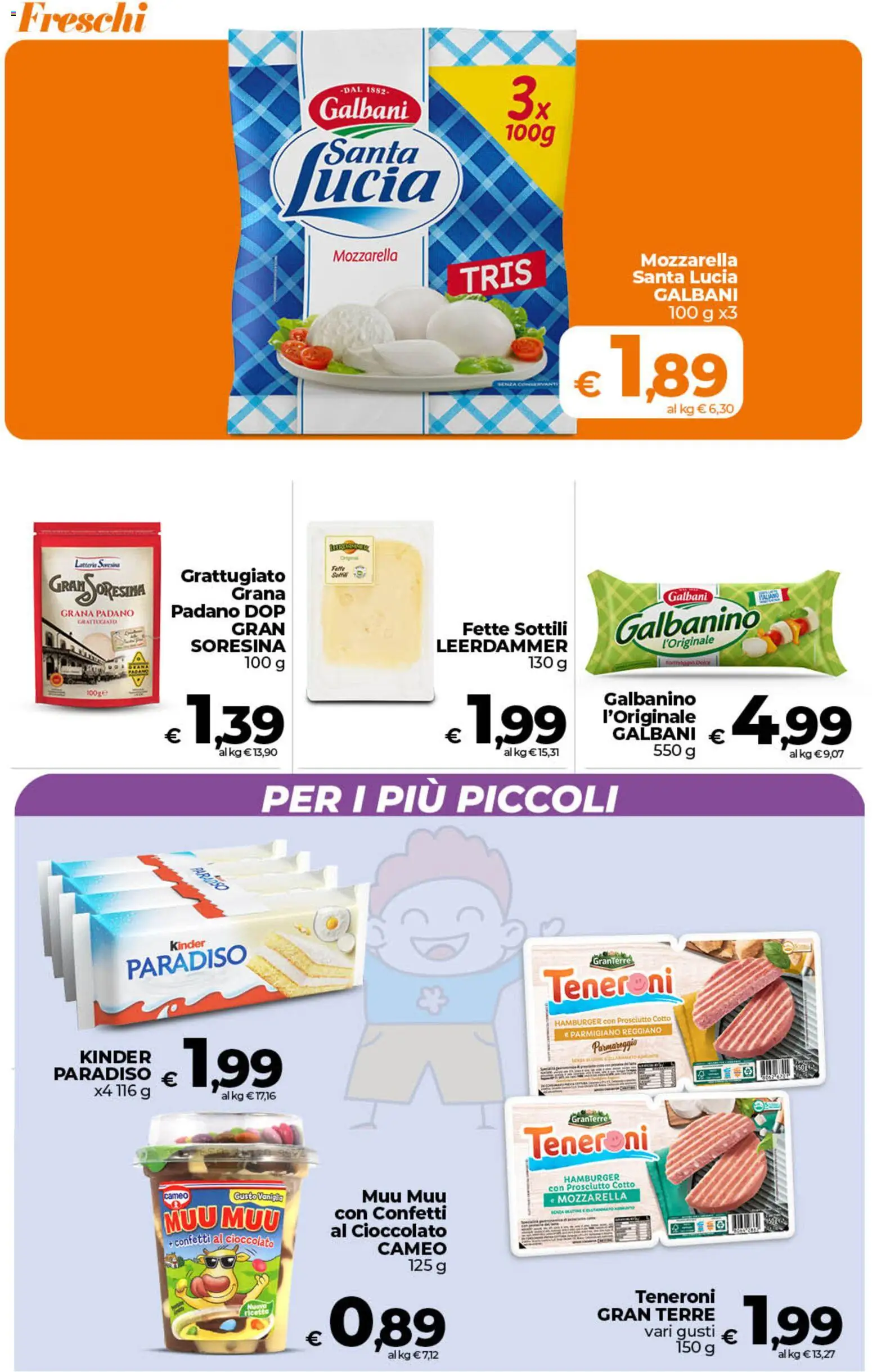 Volantino Ipercoop del 11/08/2026 | Pagina: 19 | Prodotti: Cioccolato, Mozzarella, Grana Padano, Parmigiano