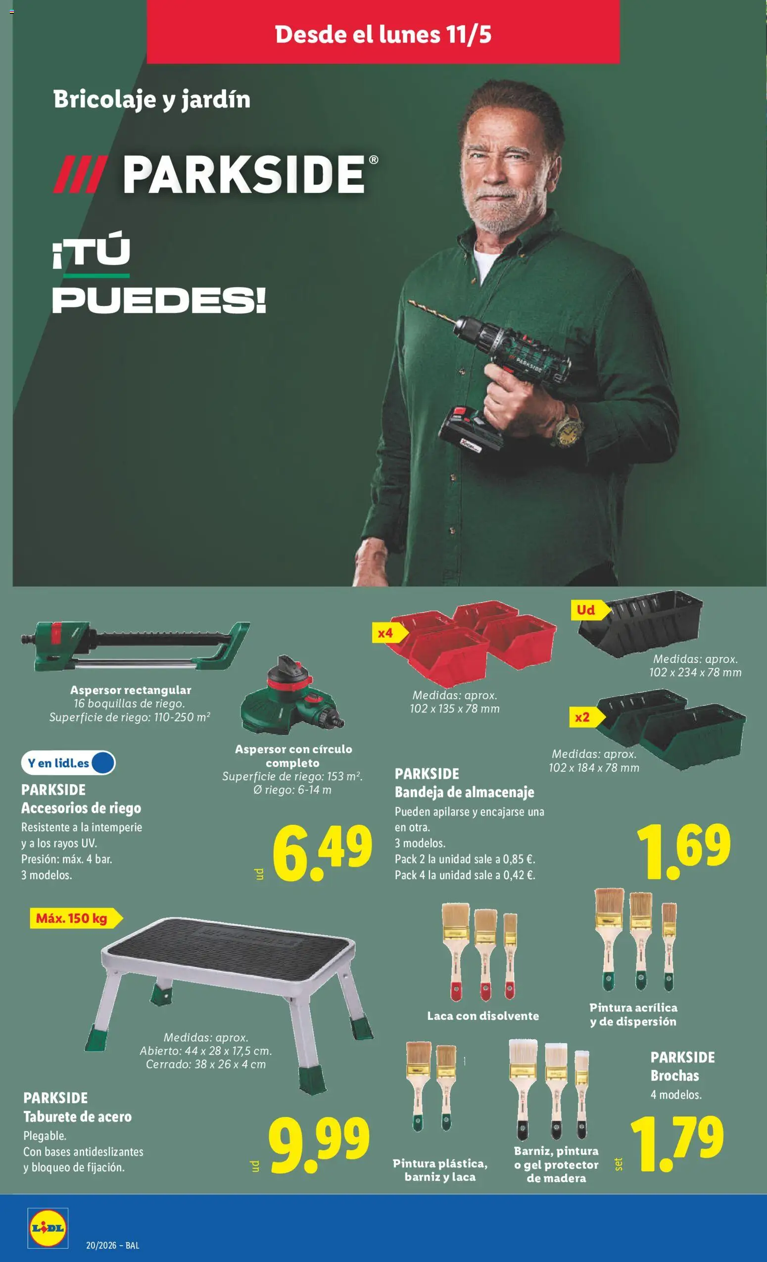 Lidl folleto de bazar │ válido desde el 11.05.2026 | Página: 8 | Productos: Taburete, Almacenaje, Bandeja