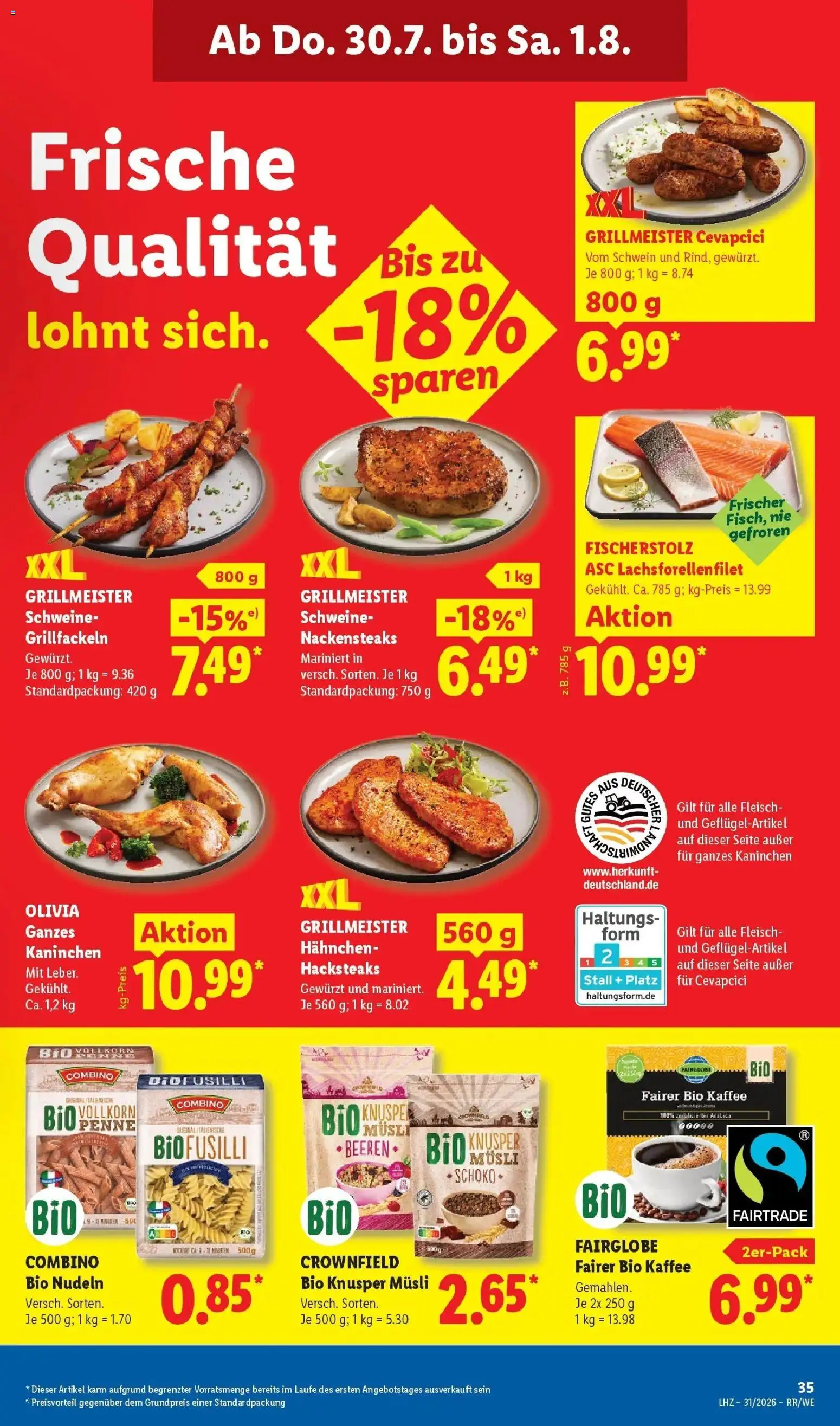 Lidl Prospekt Plettenberg – gültig ab 27.07.2026 | Seite: 55 | Produkte: Musli, Nackensteaks, Hahnchen, Burger