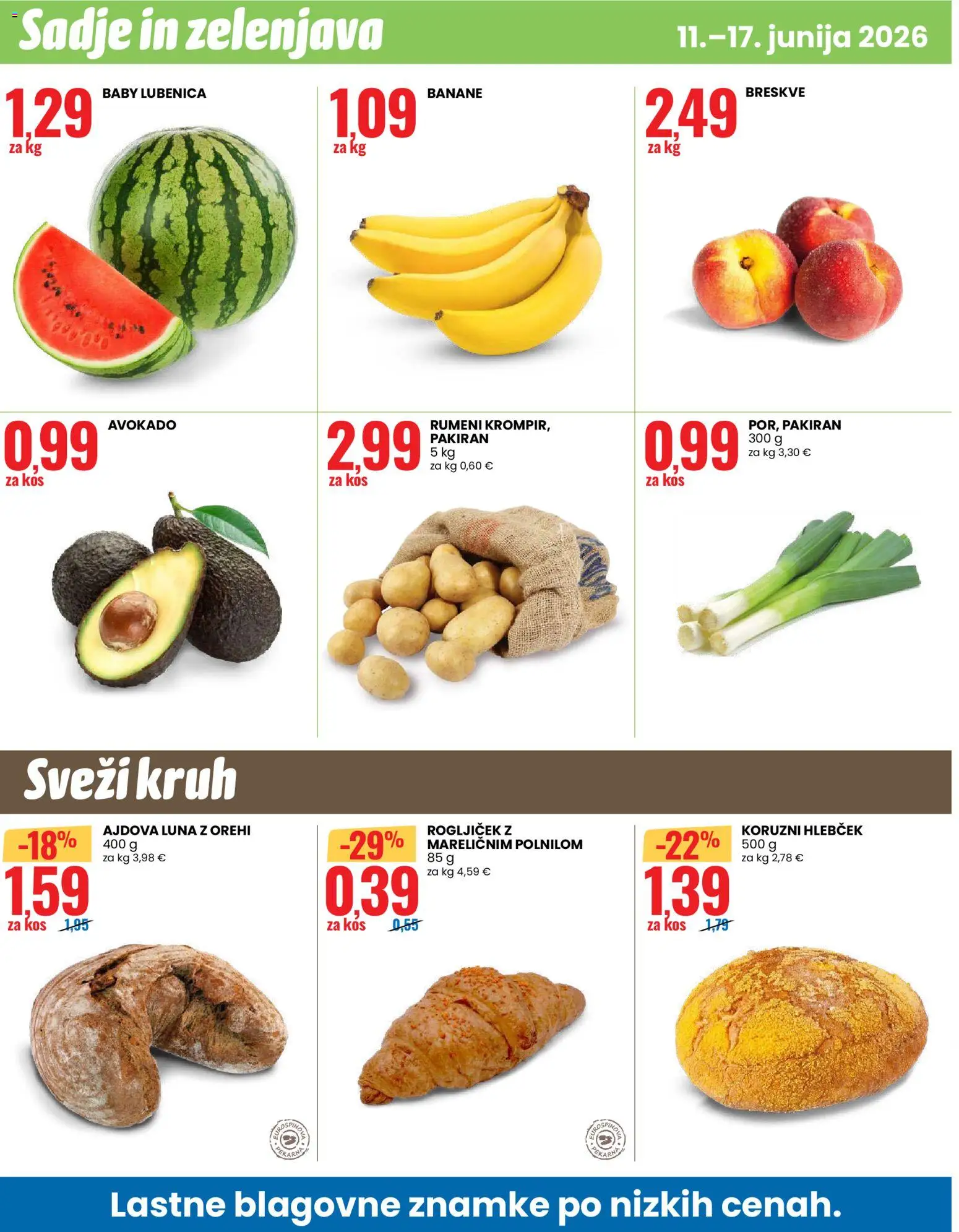 Novi Eurospin katalog ponudbe – veljaven od 11.06.2026 | Stran: 12 | Izdelki: Kos, Avokado, Zelenjava, Sadje