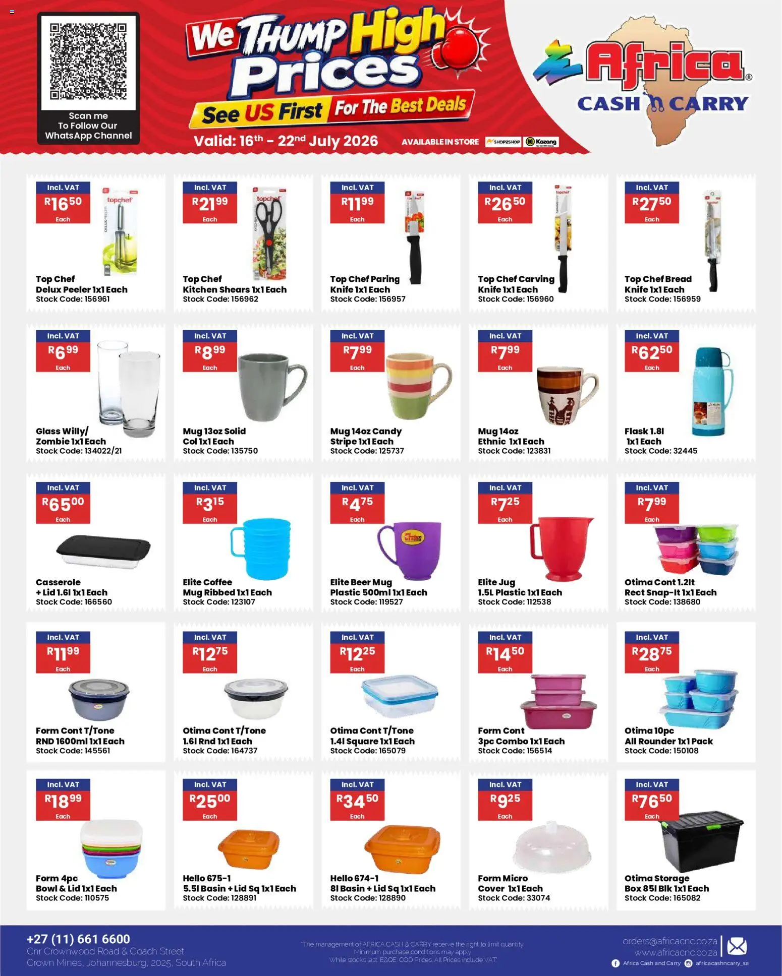 New Africa Cash & Carry catalogue – valid from 16/07/2026 | Page: 54 | Products: Bowl, Box, Bread, Stock