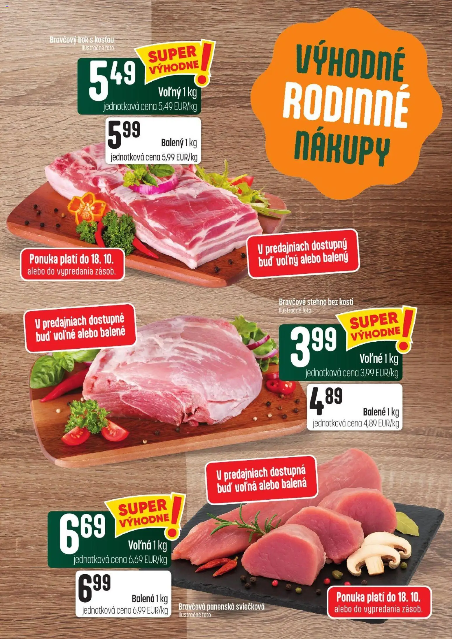 Nové COOP Jednota akcie – leták je platný od 15.10.2026 | Strana: 9 | Produkty: Bravčové stehno, Bravčový bok