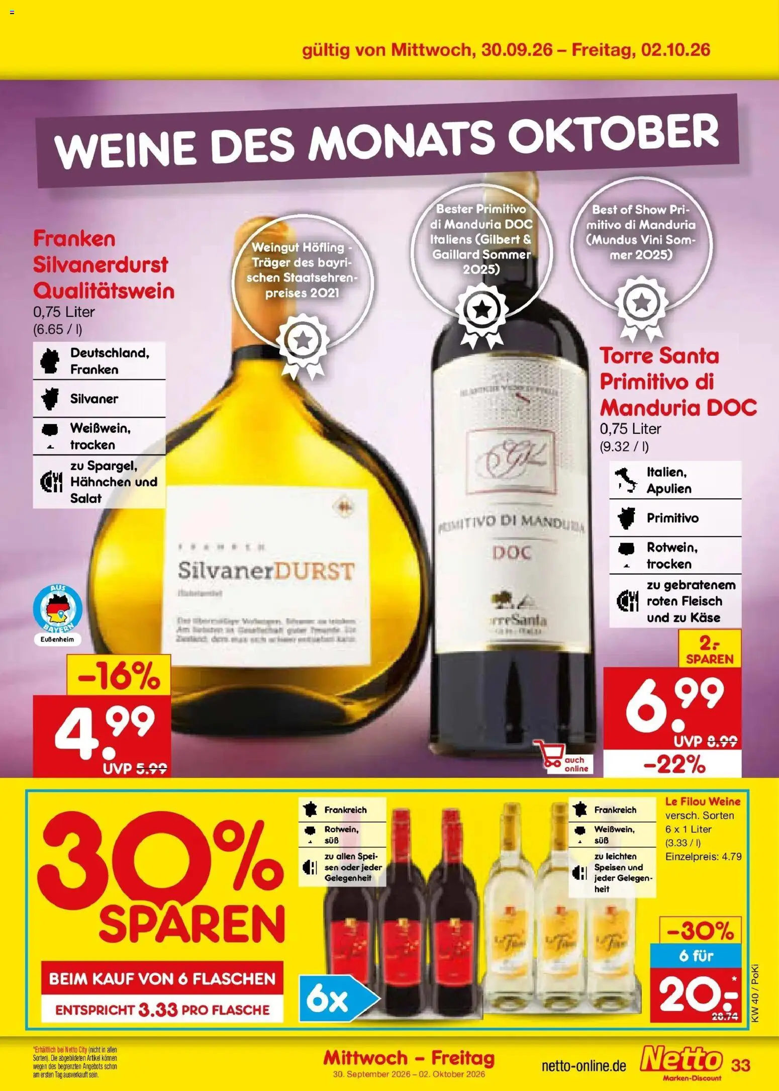 Netto Marken-Discount Prospekt Regensburg – gültig ab 28.09.2026 | Seite: 51 | Produkte: Hahnchen, Le filou, Käse, Salat