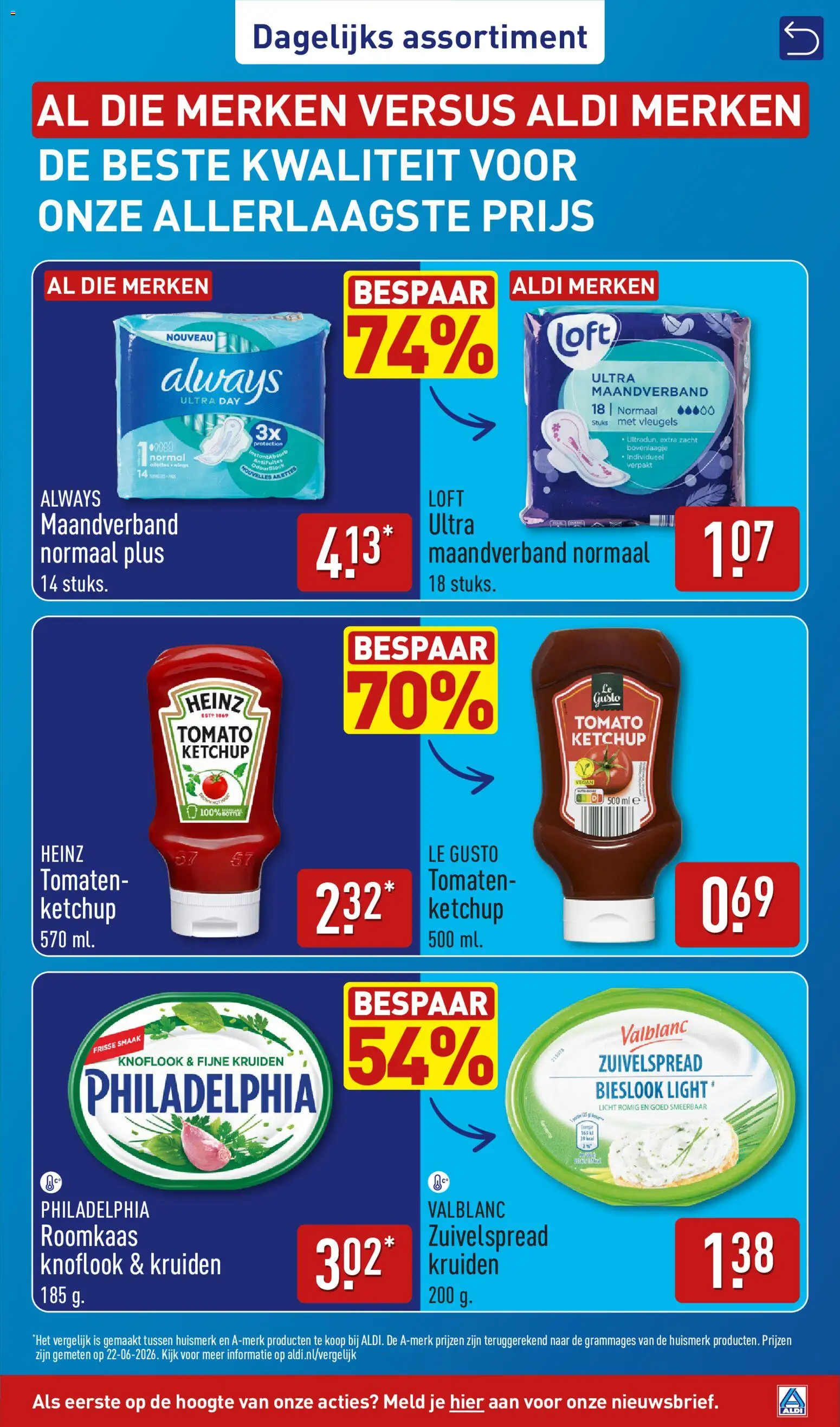 {H1} | Pagina: 69 | Producten: Ketchup, Roomkaas, Pads, Knoflook
