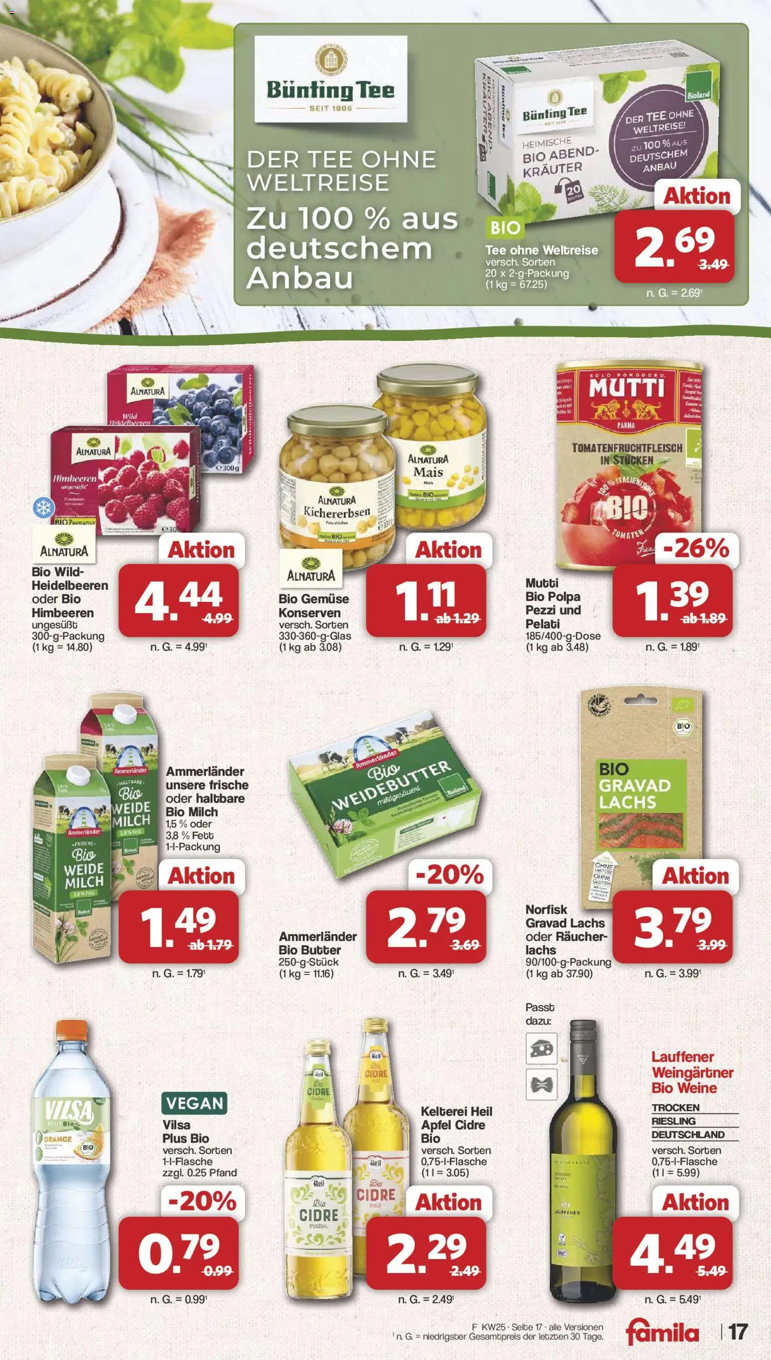 Famila Nordwest Prospekt – gültig ab 15.06.2026 | Seite: 17 | Produkte: Butter, Äpfel, Heidelbeeren, Lachs