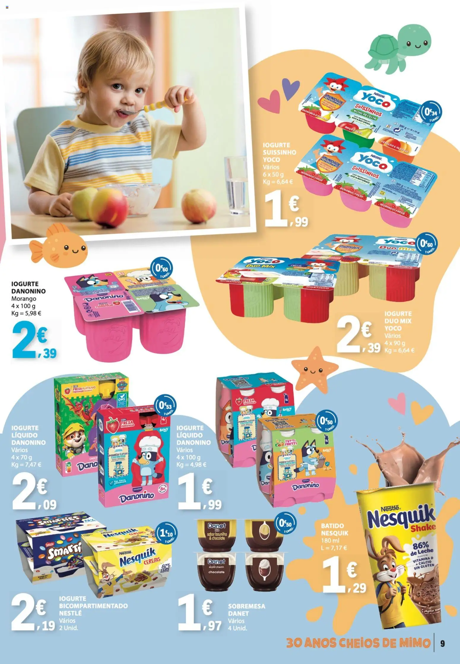 E.Leclerc Folheto Bebé Verão │ válido de 26.05.2026 | Página: 9 | Produtos: Banana, Chocolate, Vitamina d, Cereais