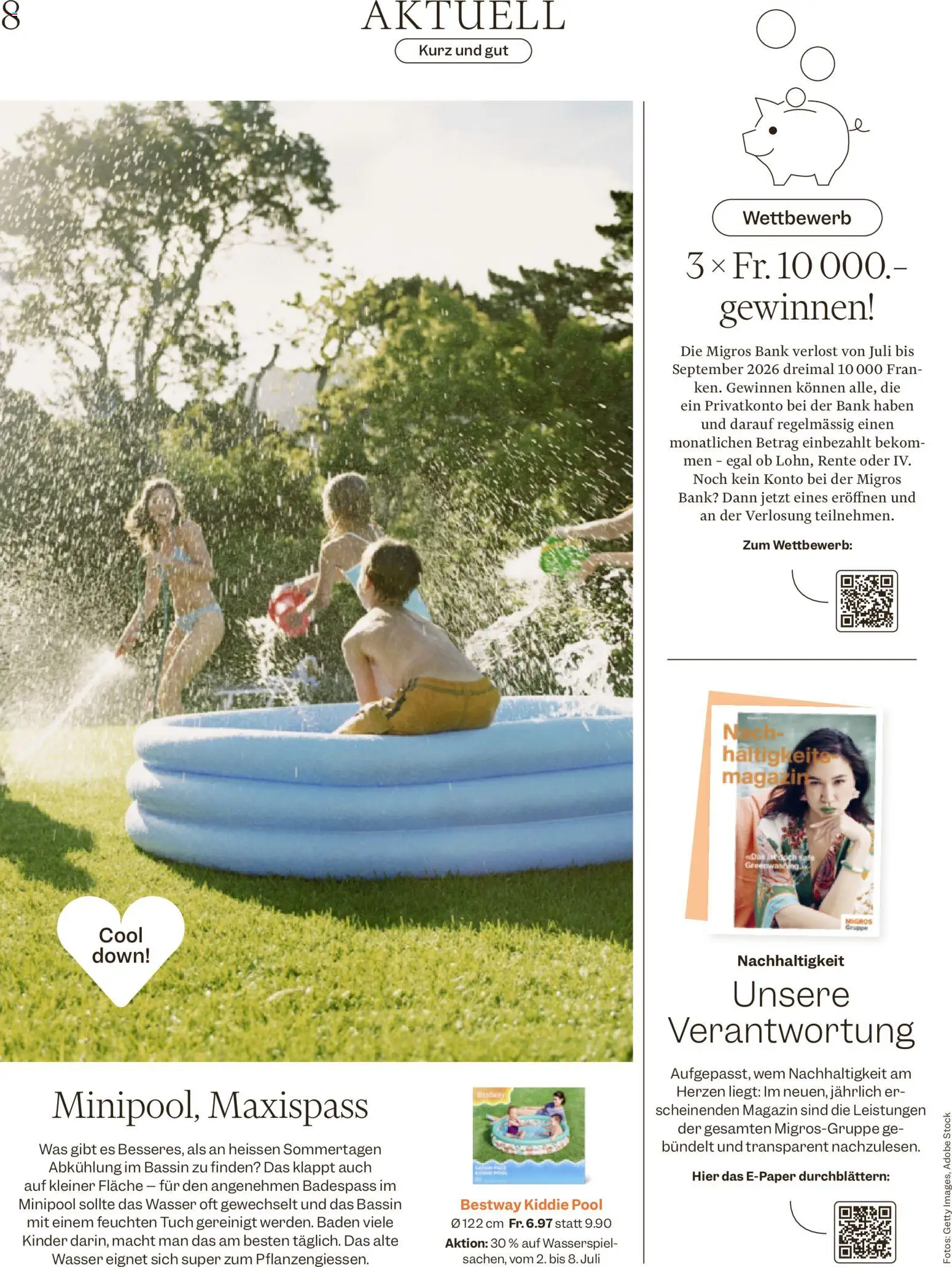 Migros aktionen Magazin – gültig ab 01.07.2026 | Seite: 8 | Produkte: Wasser