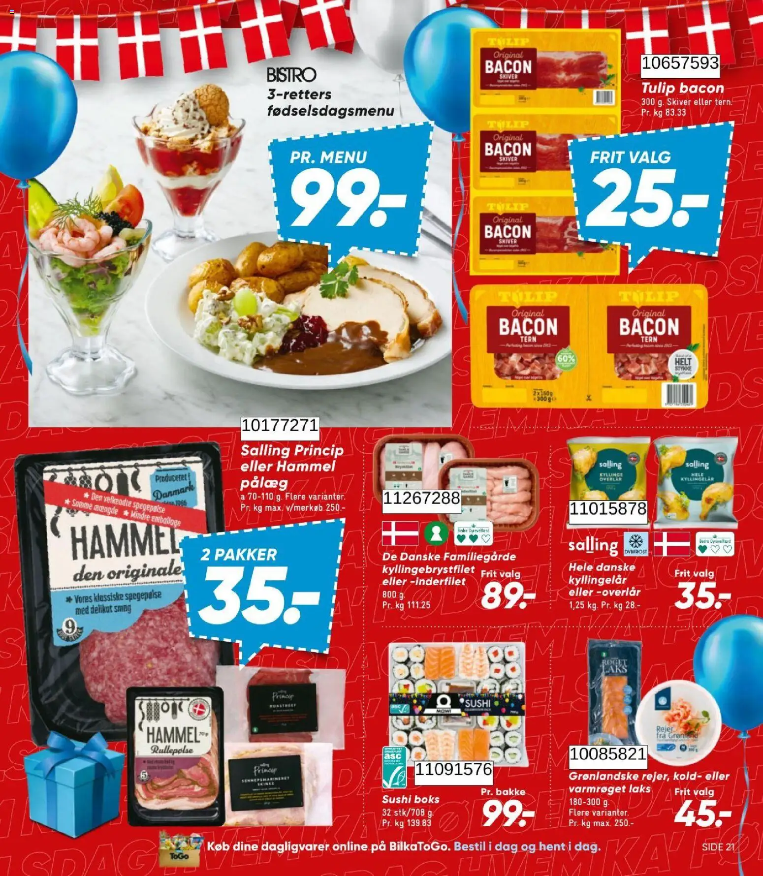 Bilka tilbudsavis – gyldig fra 21/08/2026 | Side: 21 | Produkter: Dagligvarer, Spegepølse, Rullepølse, Rejer