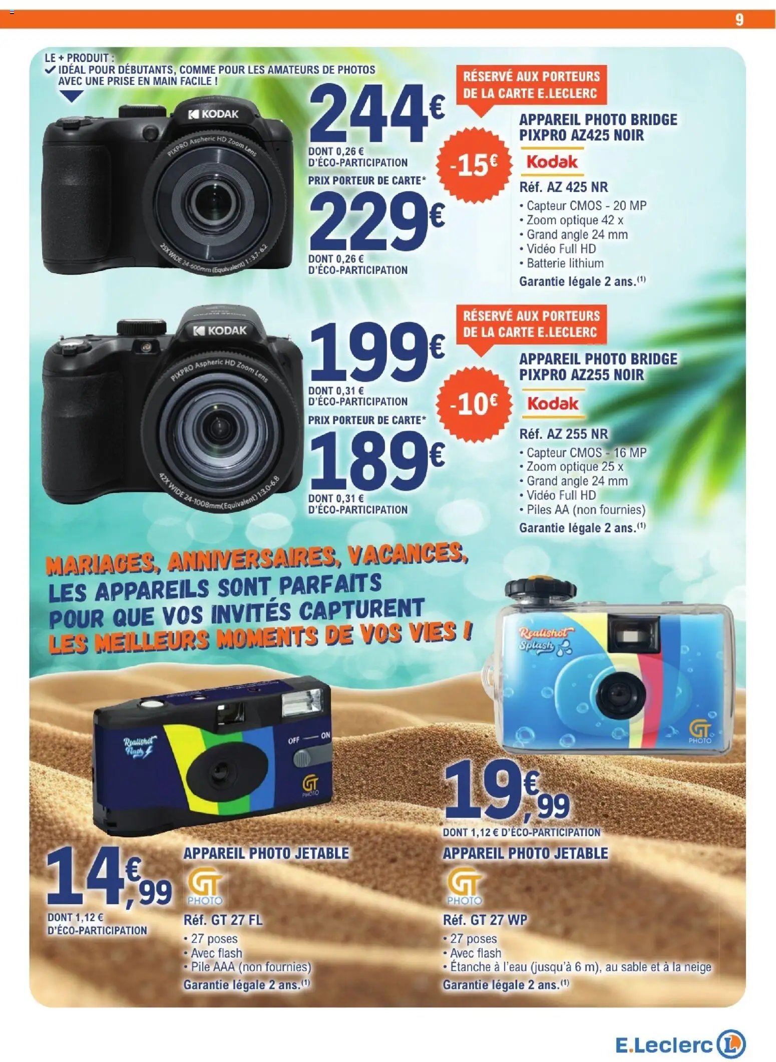{H1} | Page: 9 | Produits: Appareil photo, Prise, Batterie, Piles
