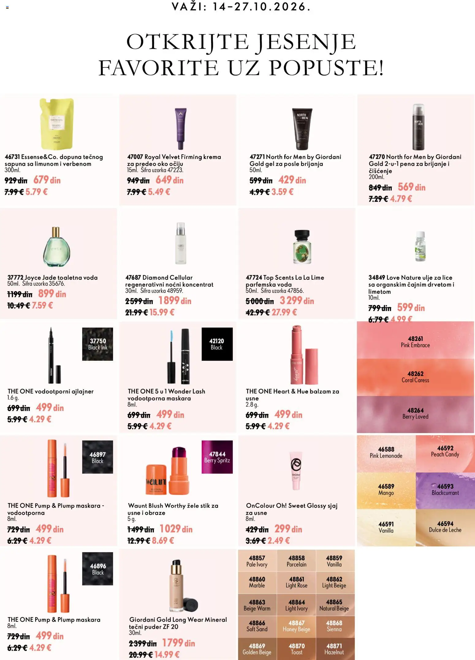 Oriflame katalog - važi od 07.10.2026 | Strana: 7 | Proizvode: Tečni puder, Ajlajner, Voda, Balzam