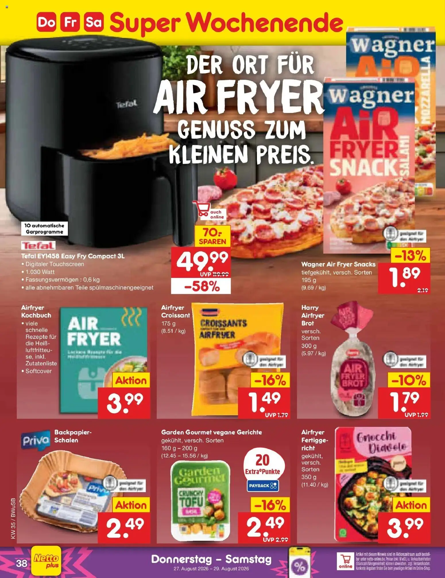Netto Marken-Discount Prospekt Bielefeld (ab 24.08.2026) » Angebote | Seite: 52 | Produkte: Gnocchi, Croissant, Gerichte, Brot