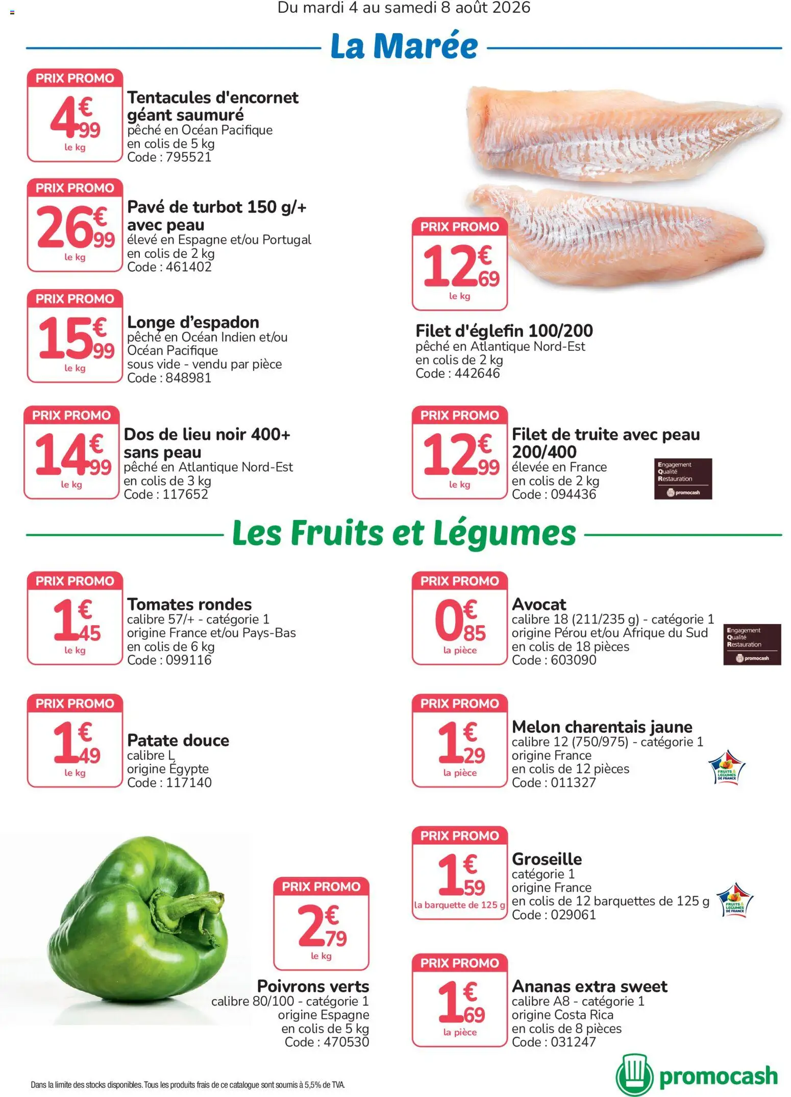 {H1} | Page: 2 | Produits: Avocat, Groseille, Pêche, Tomates
