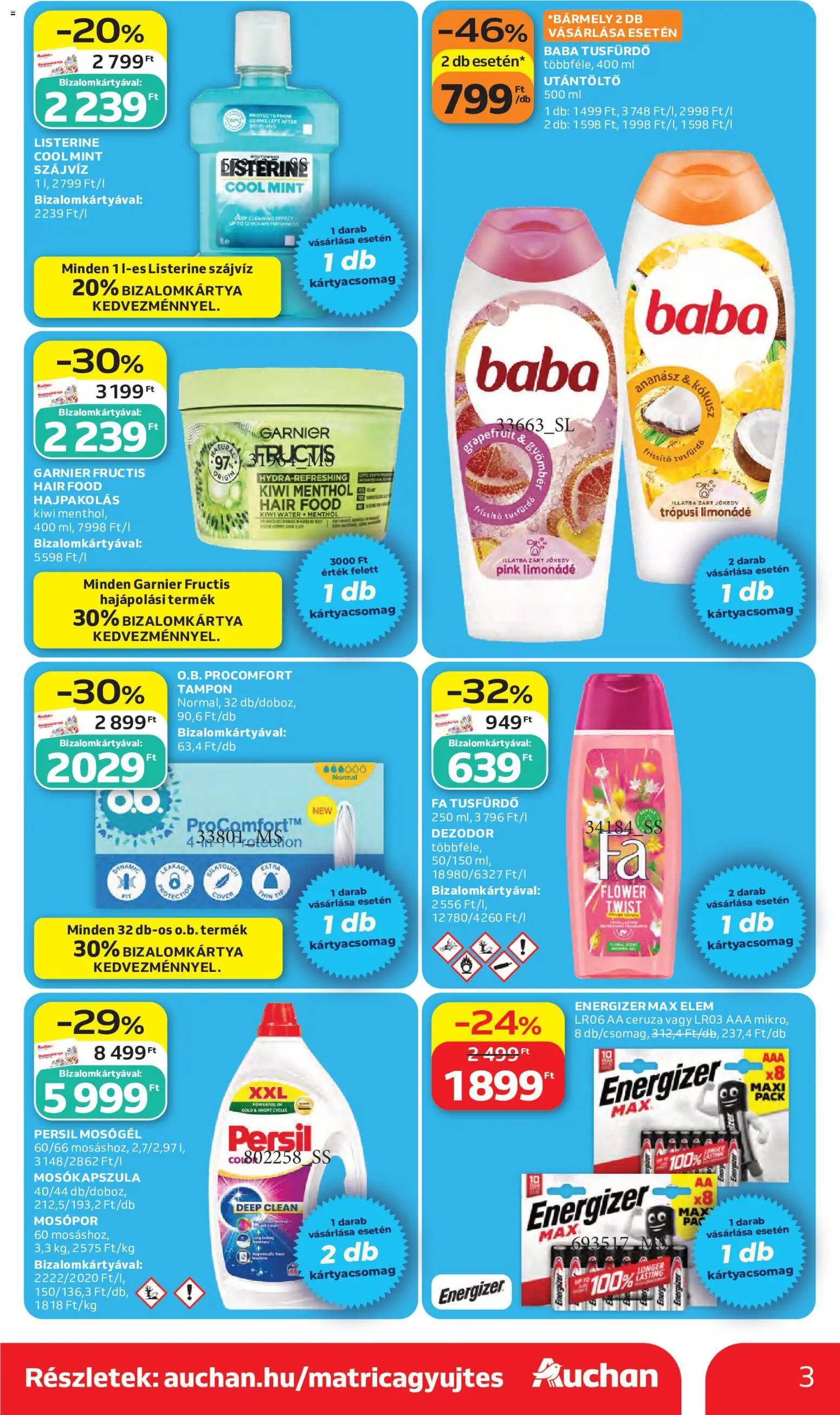 Auchan akciós ujság - amely érvényes a következő dátumtól: 28.05.2026 | Oldal: 3 | Termékek: Mosógél, Tusfürdő, Dezodor, Ananász