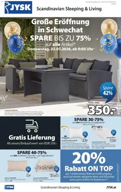 JYSK Große Eröffnung in Schwechat spare bis zu 75% ab 02.07.2025 gültig