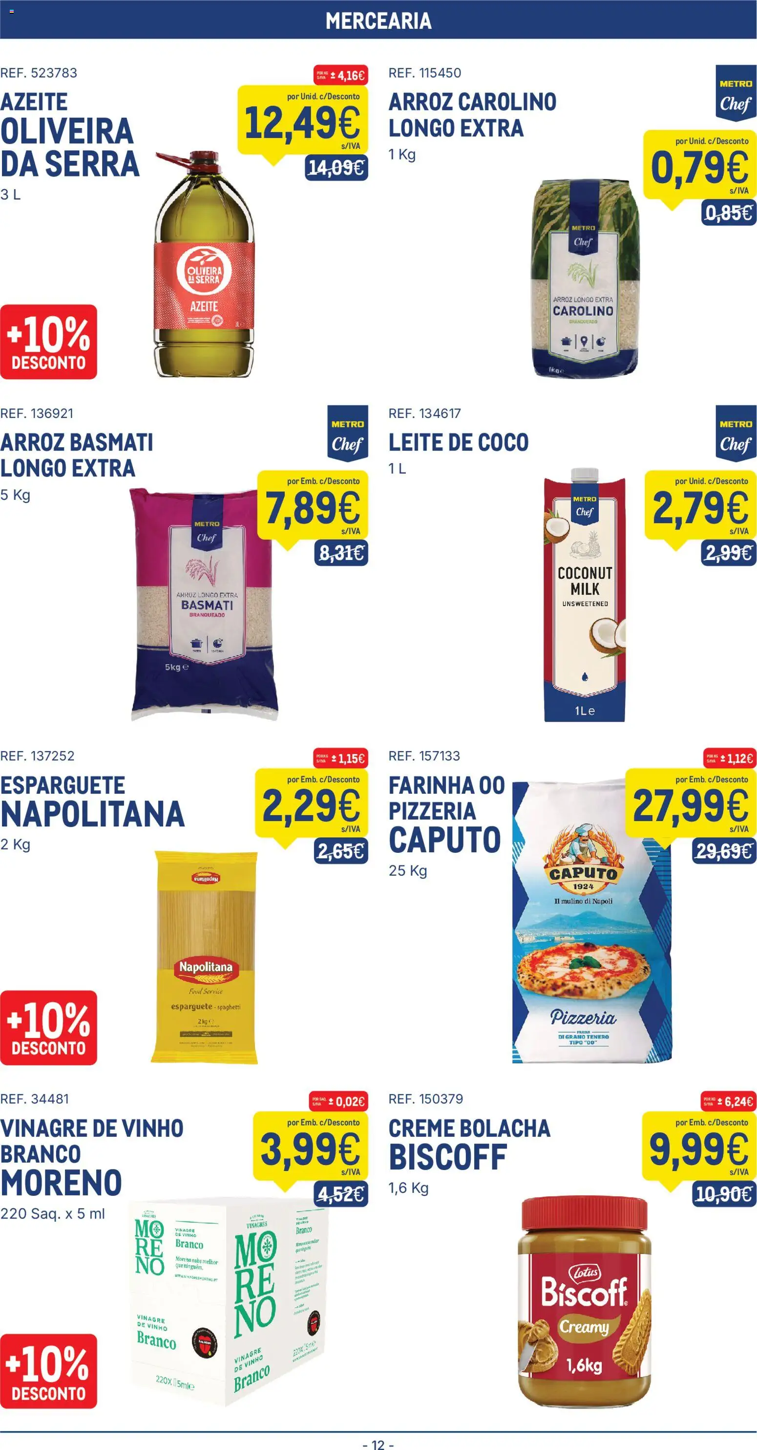 Makro folheto │ válido de 16.06.2026 | Página: 12 | Produtos: Vinagre, Esparguete, Leite, Arroz