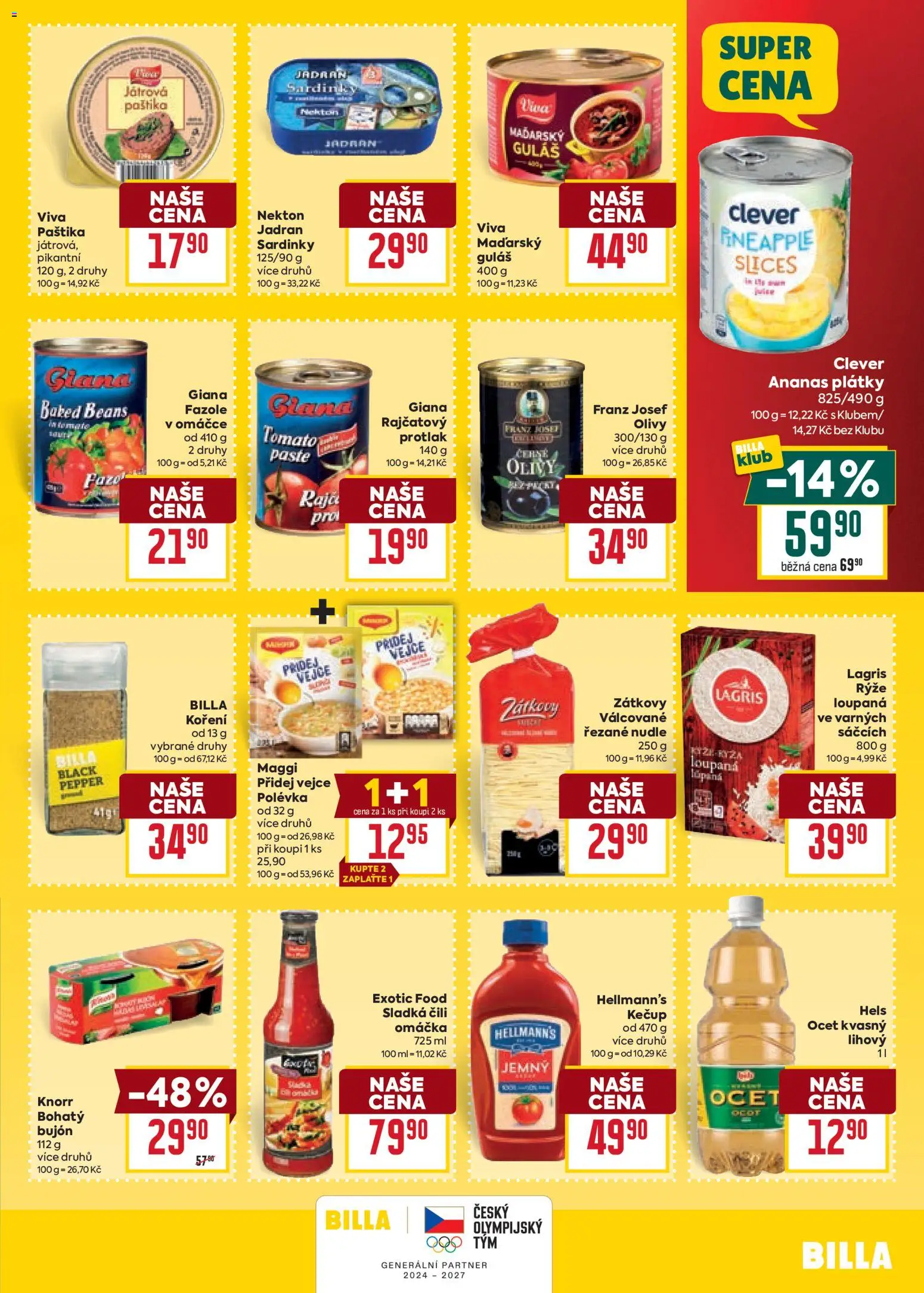 Billa Velký leták od 22.07.2026 | Strana: 23 | Produkty: Maggi, Ocet, Bujón, Fazole