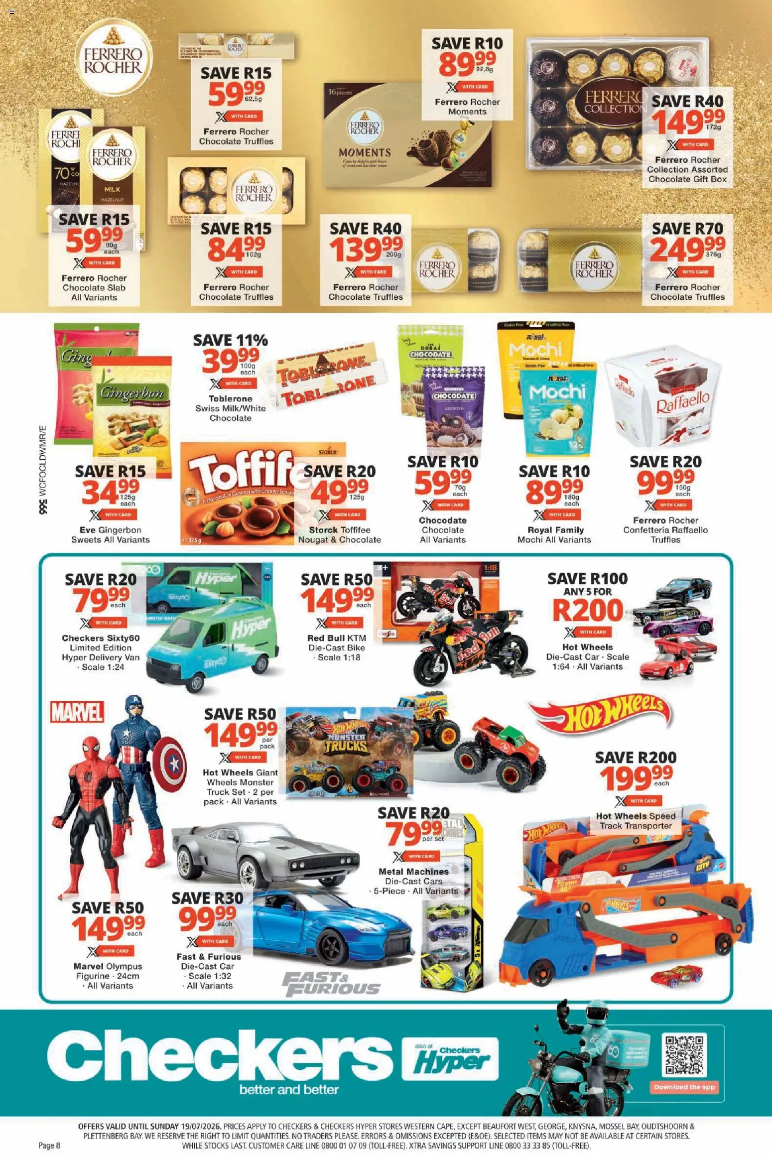 New Checkers catalogue – valid from 25/06/2026 | Page: 8 | Products: Sweets, Box, Milk, Caramel