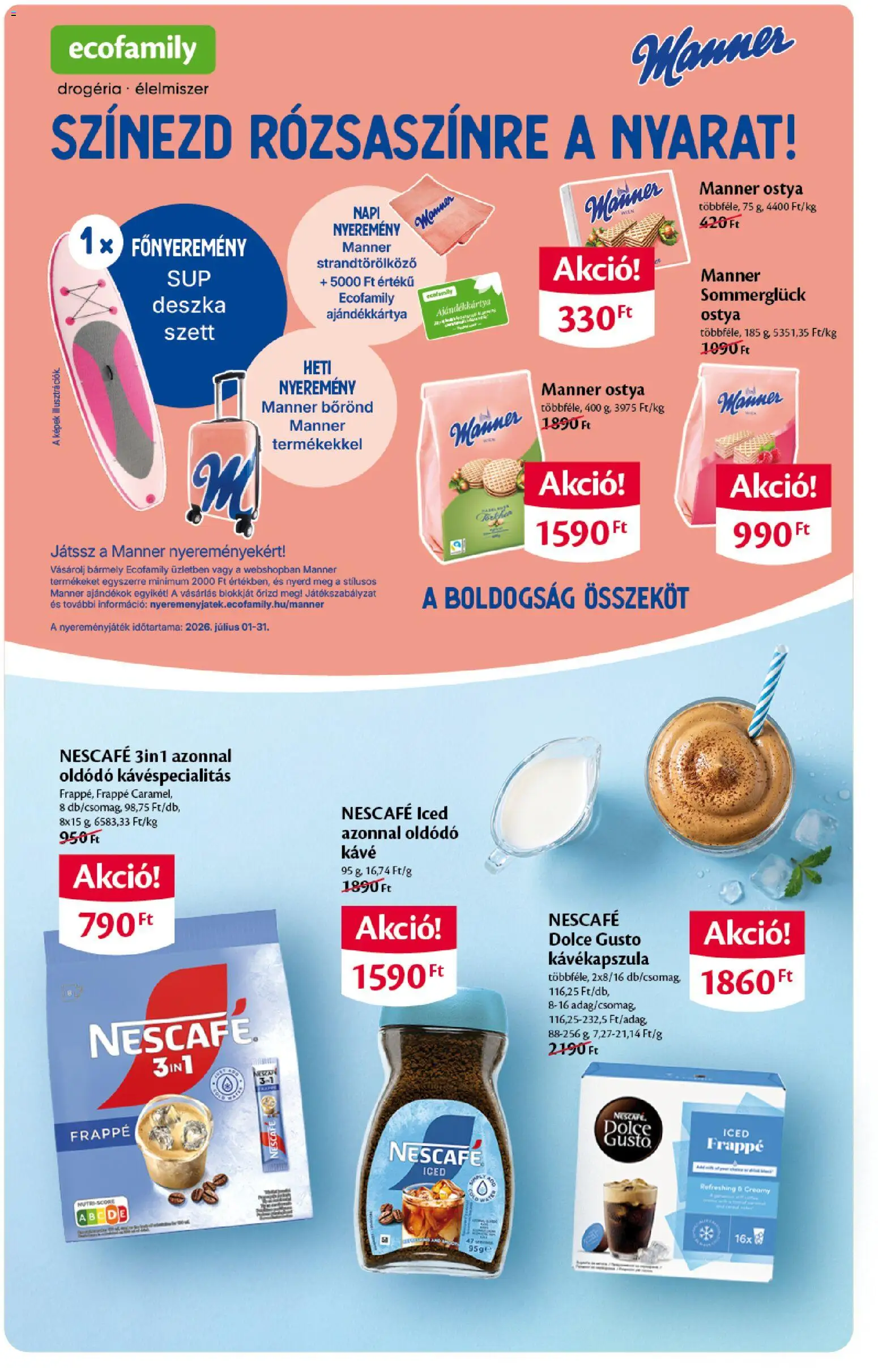 EcoFamily akciós ujság - amely érvényes a következő dátumtól: 2026.07.09. | Oldal: 4 | Termékek: Dolce Gusto, Bőrönd, Nescafé, Strandtörölköző