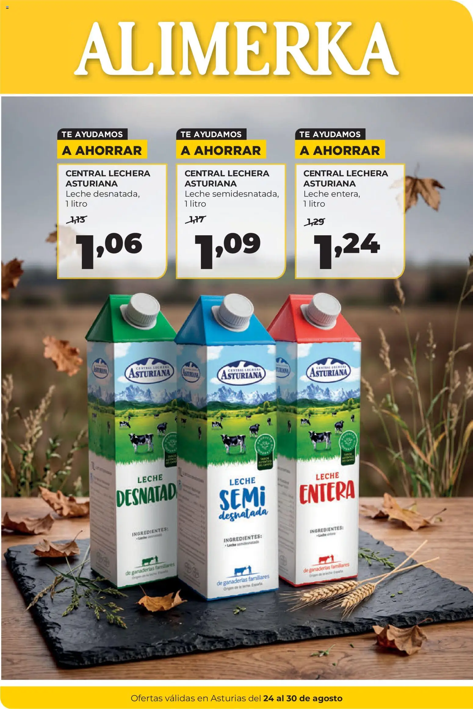 Alimerka folleto │ válido desde el 24/08/2026 | Página: 1 | Productos: Ingredientes, Leche, Té