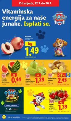 Domaća lubenica, Domaća lubenica, Zemlja podrijetla: Hrvatska - Pregled kataloga iz trgovine Lidl, vrijedi od 20.07.2026 | Stranica: 58