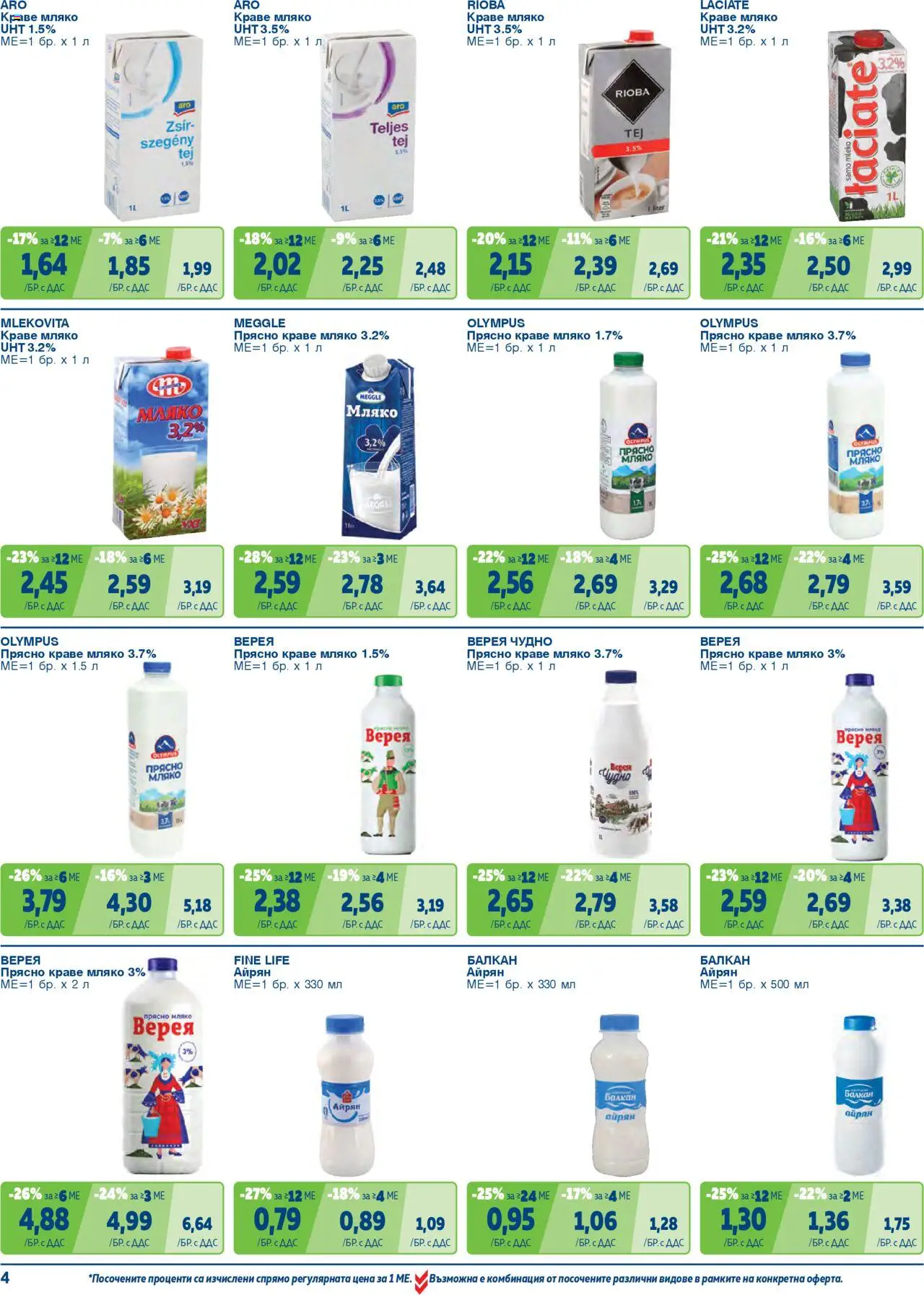 {H1} | Страница: 4 | Продукти: Краве, Мляко, Айрян