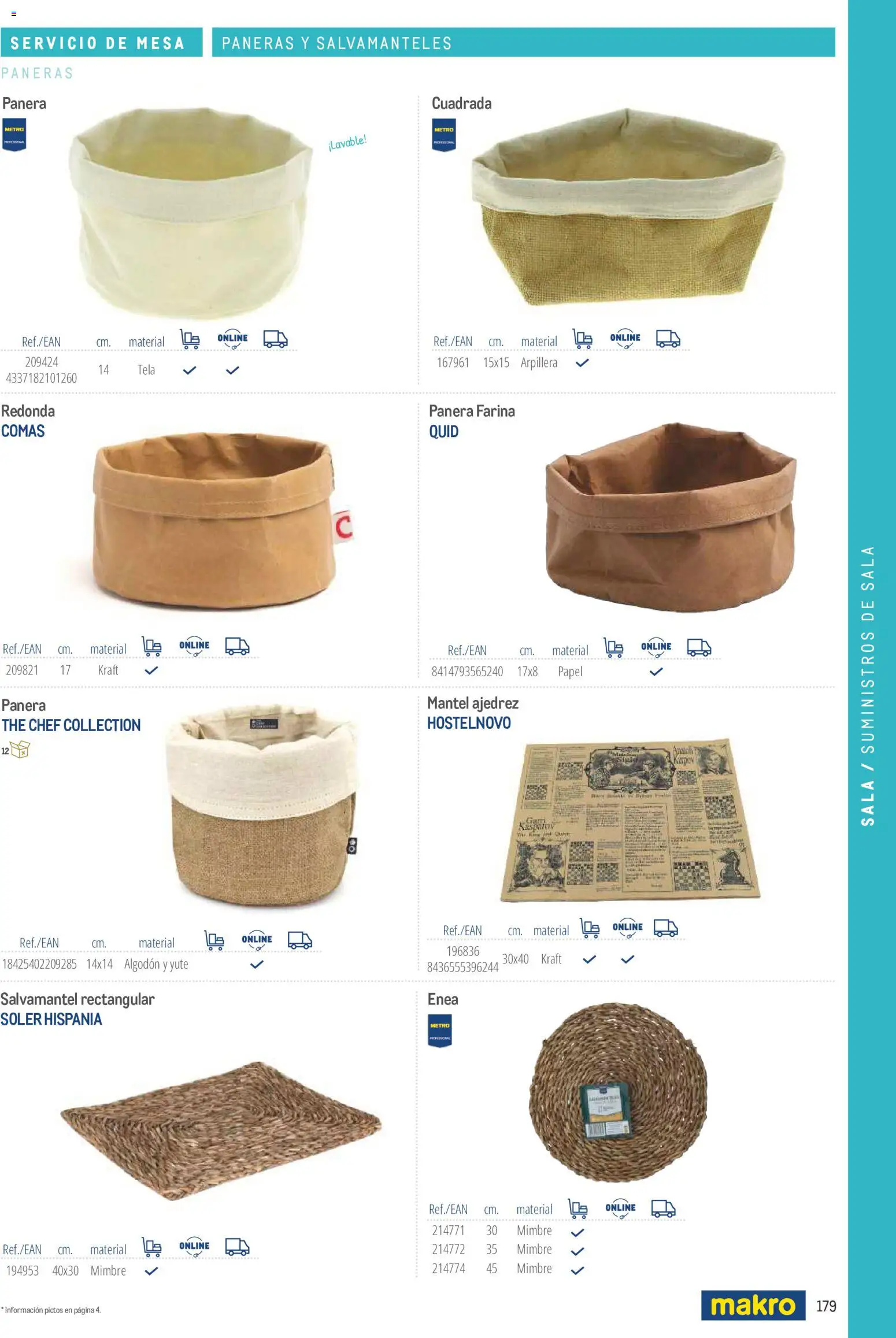 Makro catálogo │ válido desde el 19/06/2024 | Página: 179 | Productos: Mantel, Algodón, Mesa