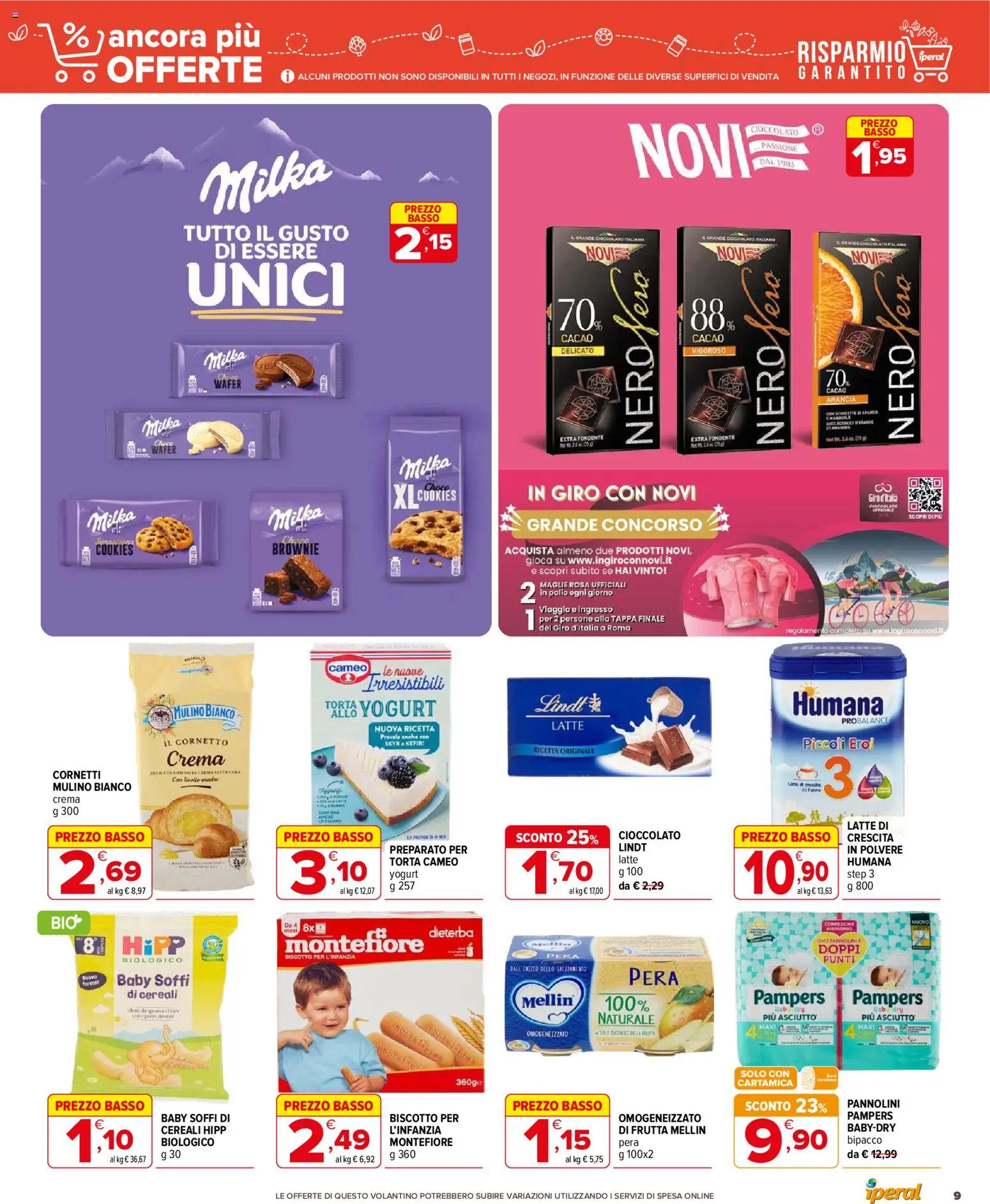 Volantino Iperal del 06.05.2026 | Pagina: 9 | Prodotti: Crema, Pannolini, Cereali, Latte