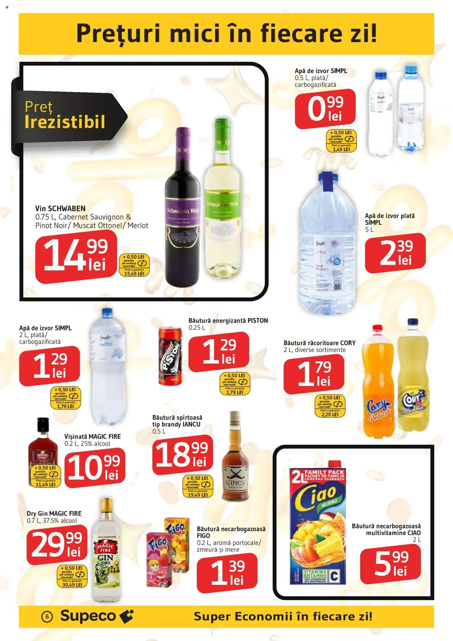 Noul catalog Supeco – valabil de la 27.08.2026 | Pagină: 6 | Produse: Bautura racoritoare, Mici, Vin, Băutură energizantă