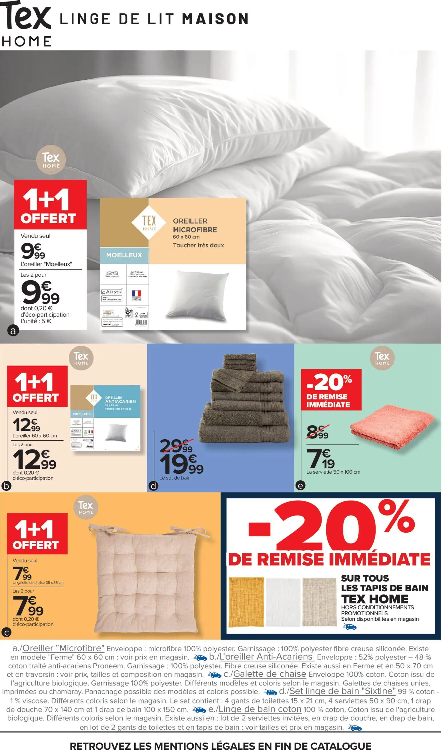 {H1} | Page: 10 | Produits: Enveloppe, Oreiller, Douche, Galette de chaise