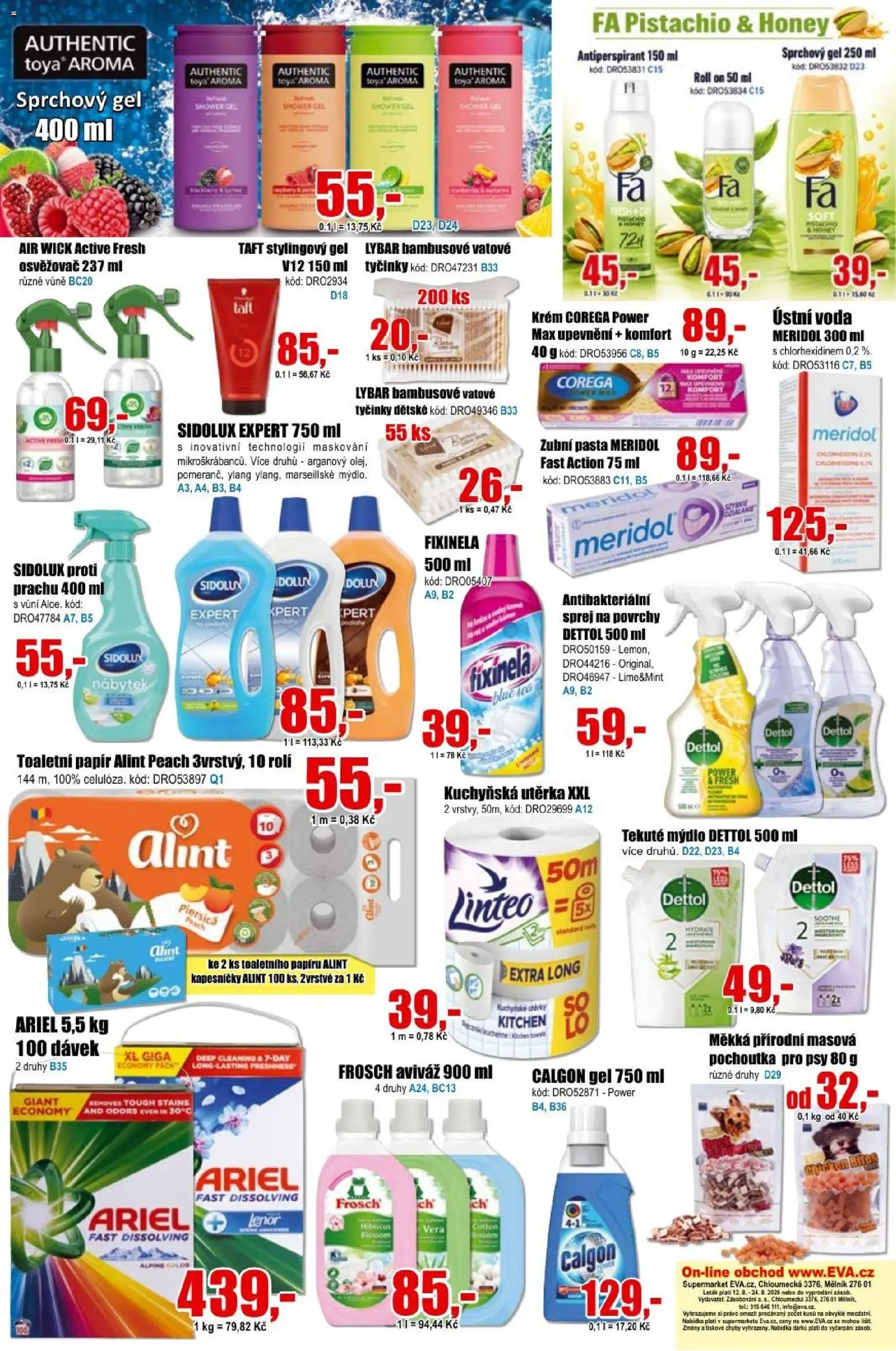 Eva supermarket leták od 12.08.2026 | Strana: 6 | Produkty: Antiperspirant, Aviváž, Krém, Utěrka