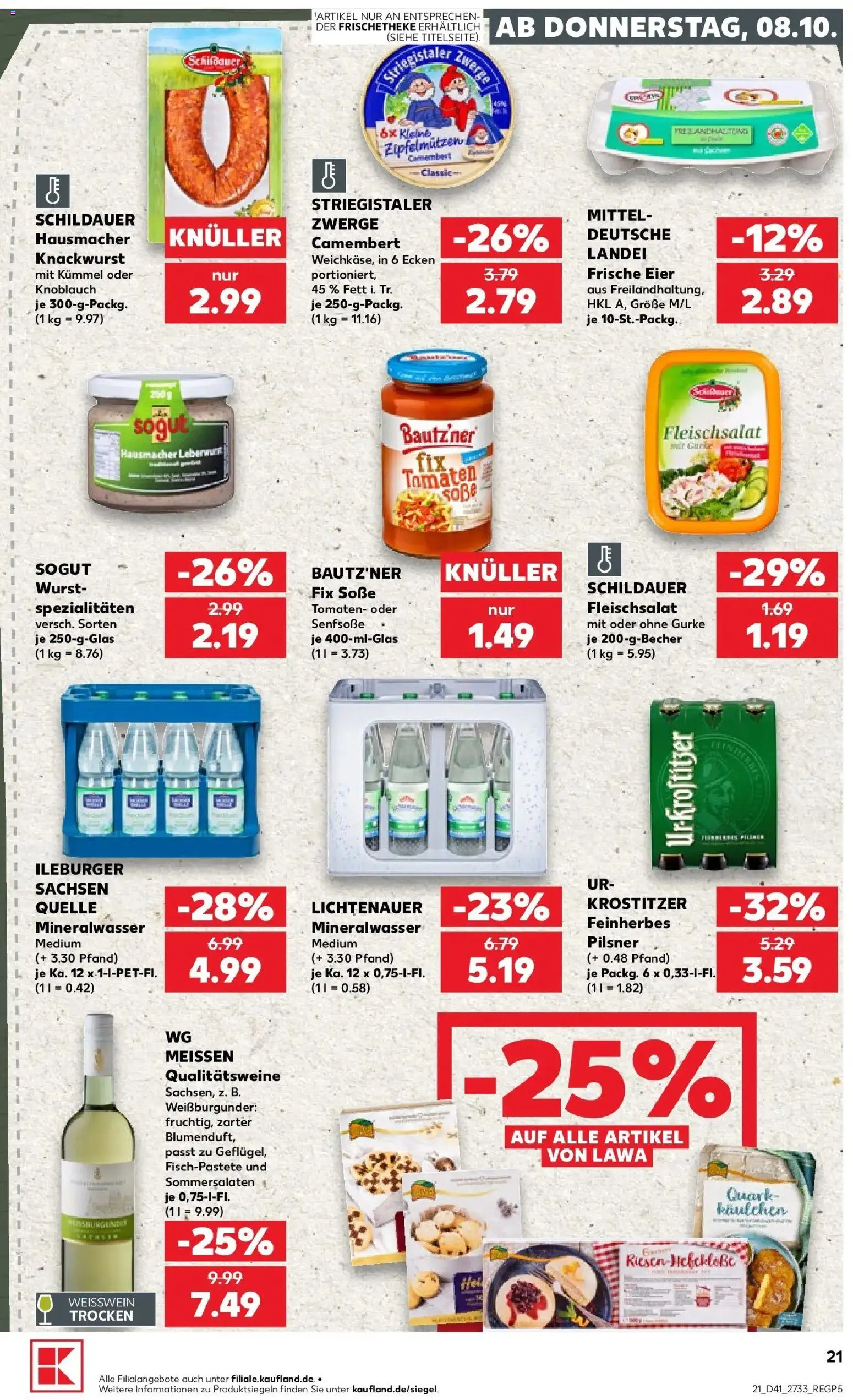 Prospekt Kaufland ab 05.10.2026 » Angebote Online zum Blättern | Seite: 31 | Produkte: Eier, Spezialitäten, Mineralwasser, Camembert