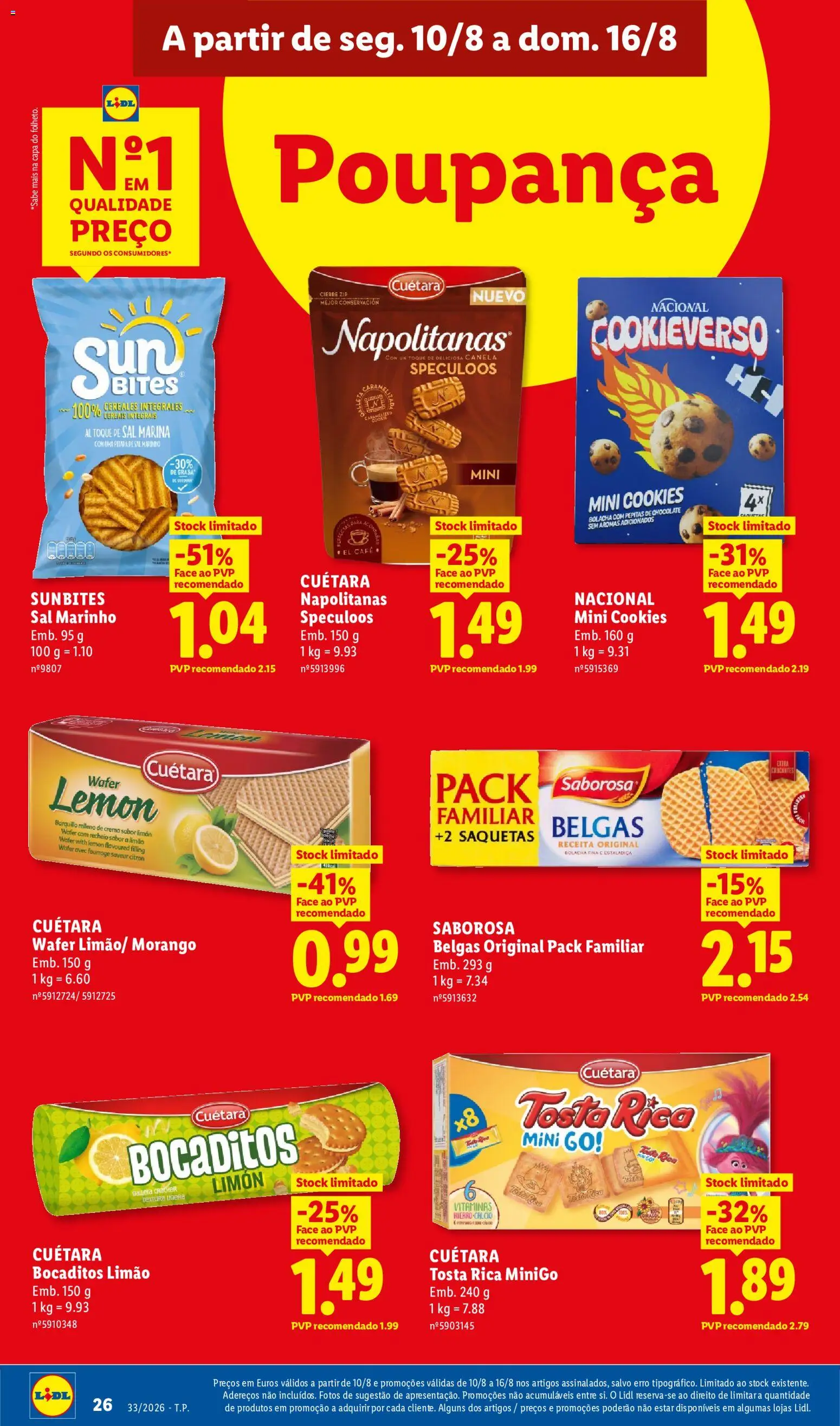 Lidl folheto │ válido de 10/08/2026 | Página: 26 | Produtos: Sal, Saquetas, Chocolate, Cereais