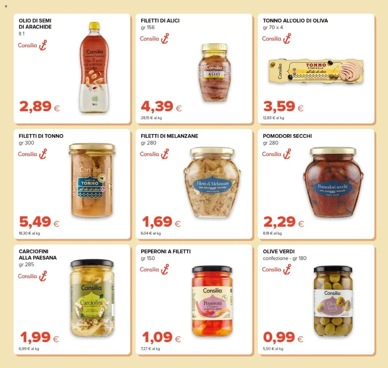 Volantino Tigre del 08/10/2026 | Pagina: 21 | Prodotti: Olio di semi, Pomodori, Melanzane, Alici