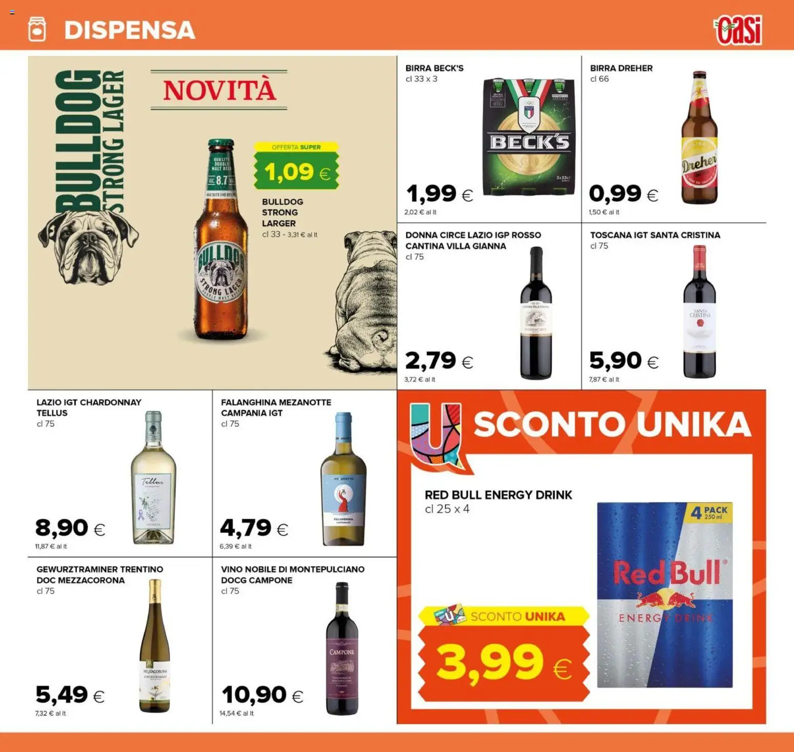 Volantino Oasi del 07.05.2026 | Pagina: 25 | Prodotti: Birra, Vino, Red Bull