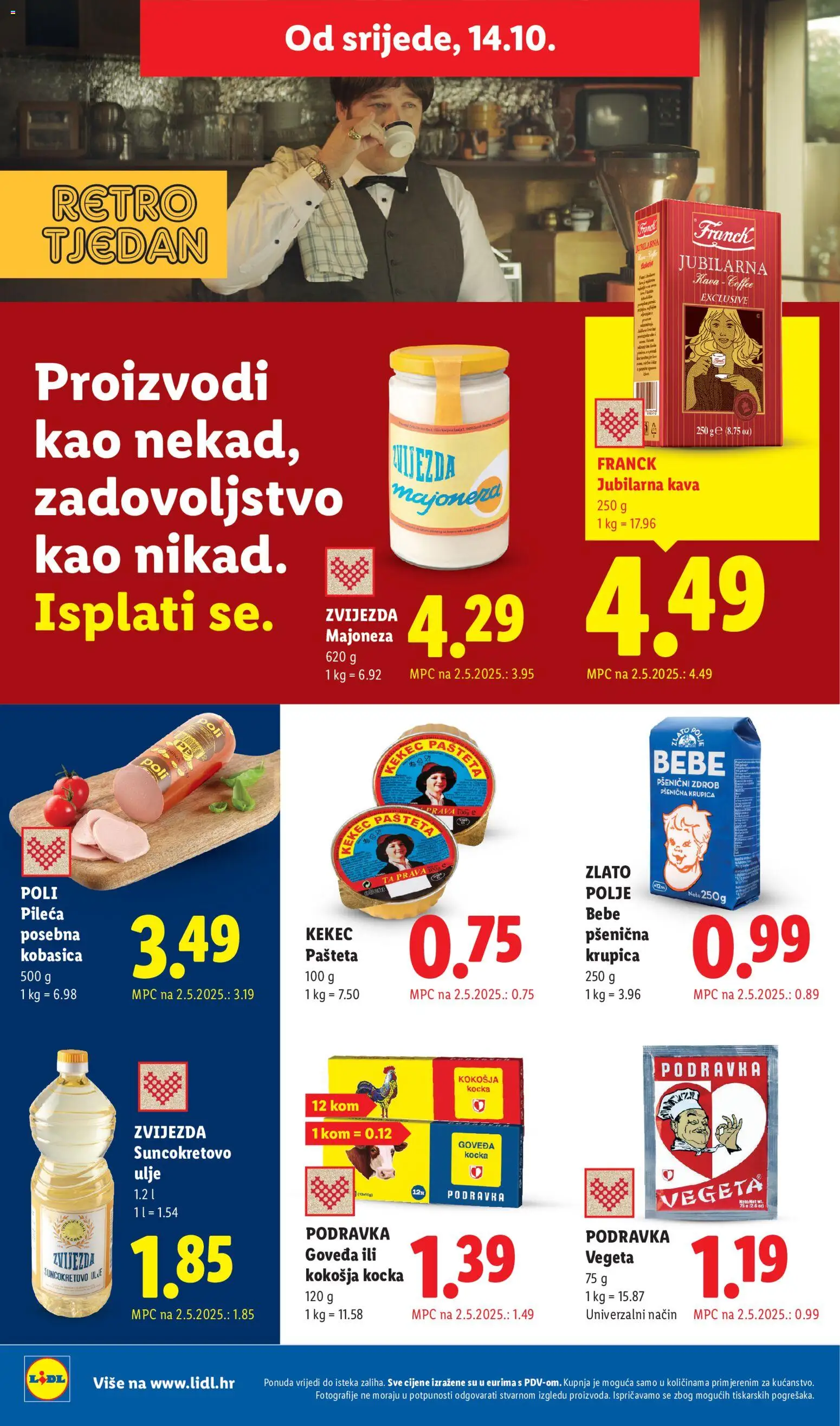 Lidl katalog | vrijedi od 12.10.2026 | Stranica: 60 | Proizvodi: Ulje, Kava, Pašteta, Kobasica