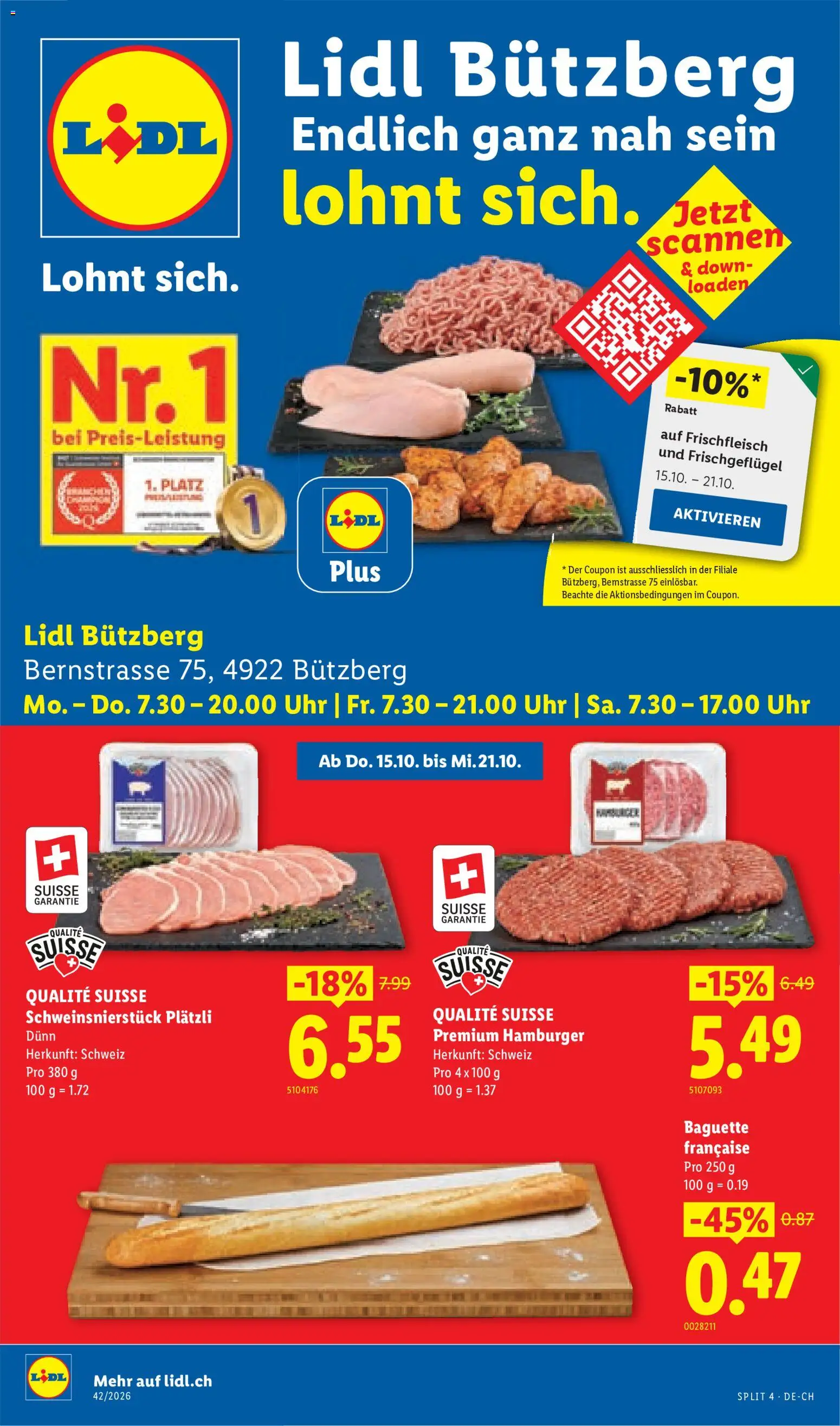 Lidl aktionen Bützberg Neueröffnung – gültig ab 15.10.2026 | Seite: 1