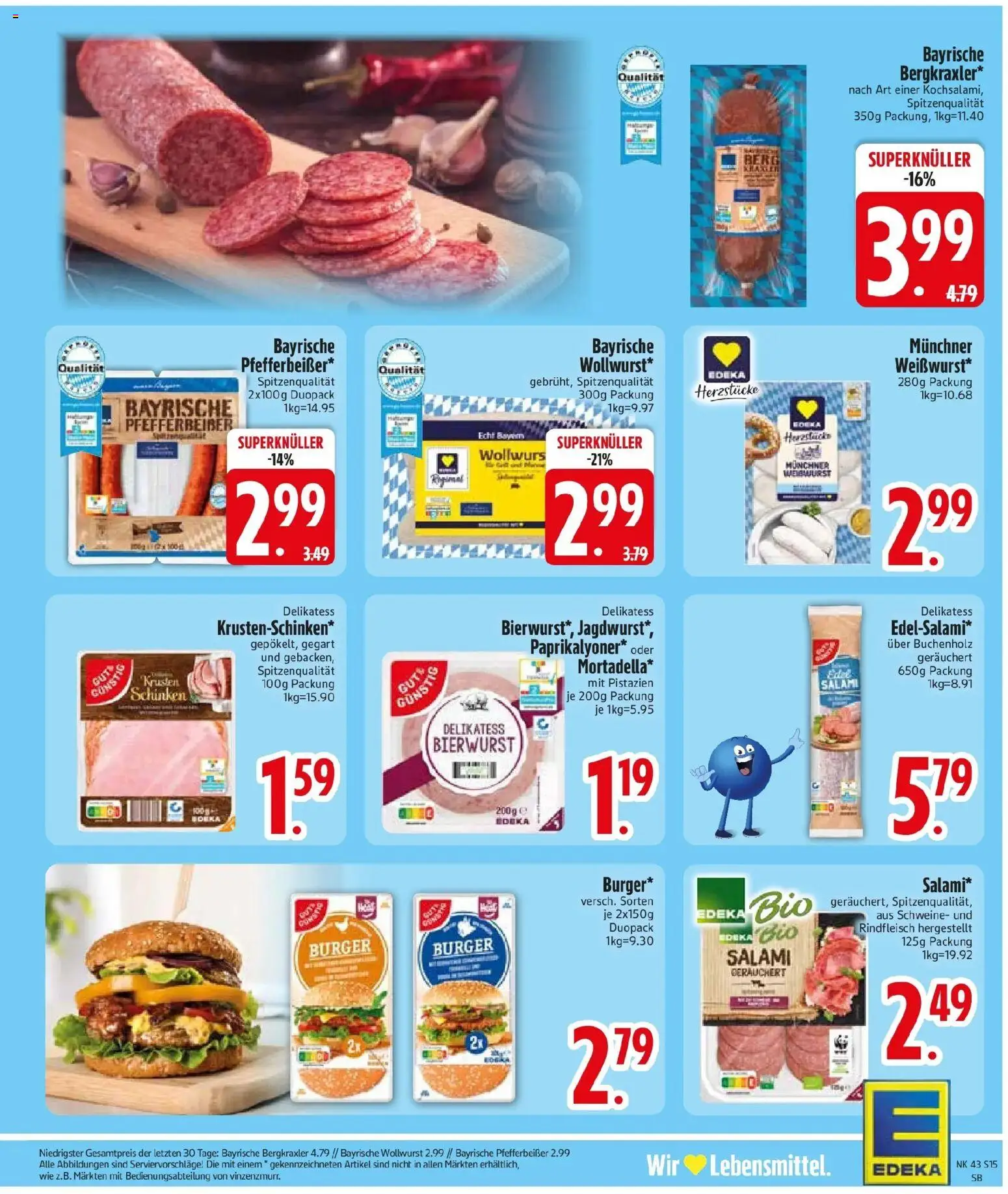 Edeka Prospekt Sankt Wolfgang (ab 19.10.2026) » Angebote Online | Seite: 17 | Produkte: Burger, Pistazien, Schinken, Rindfleisch