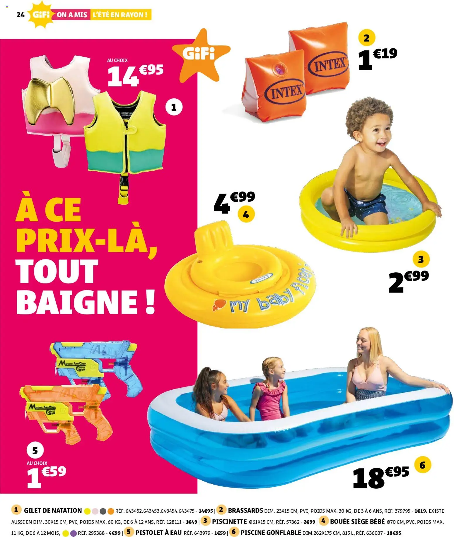 {H1} | Page: 24 | Produits: Brassards, Poids, Bouée, Siège bébé