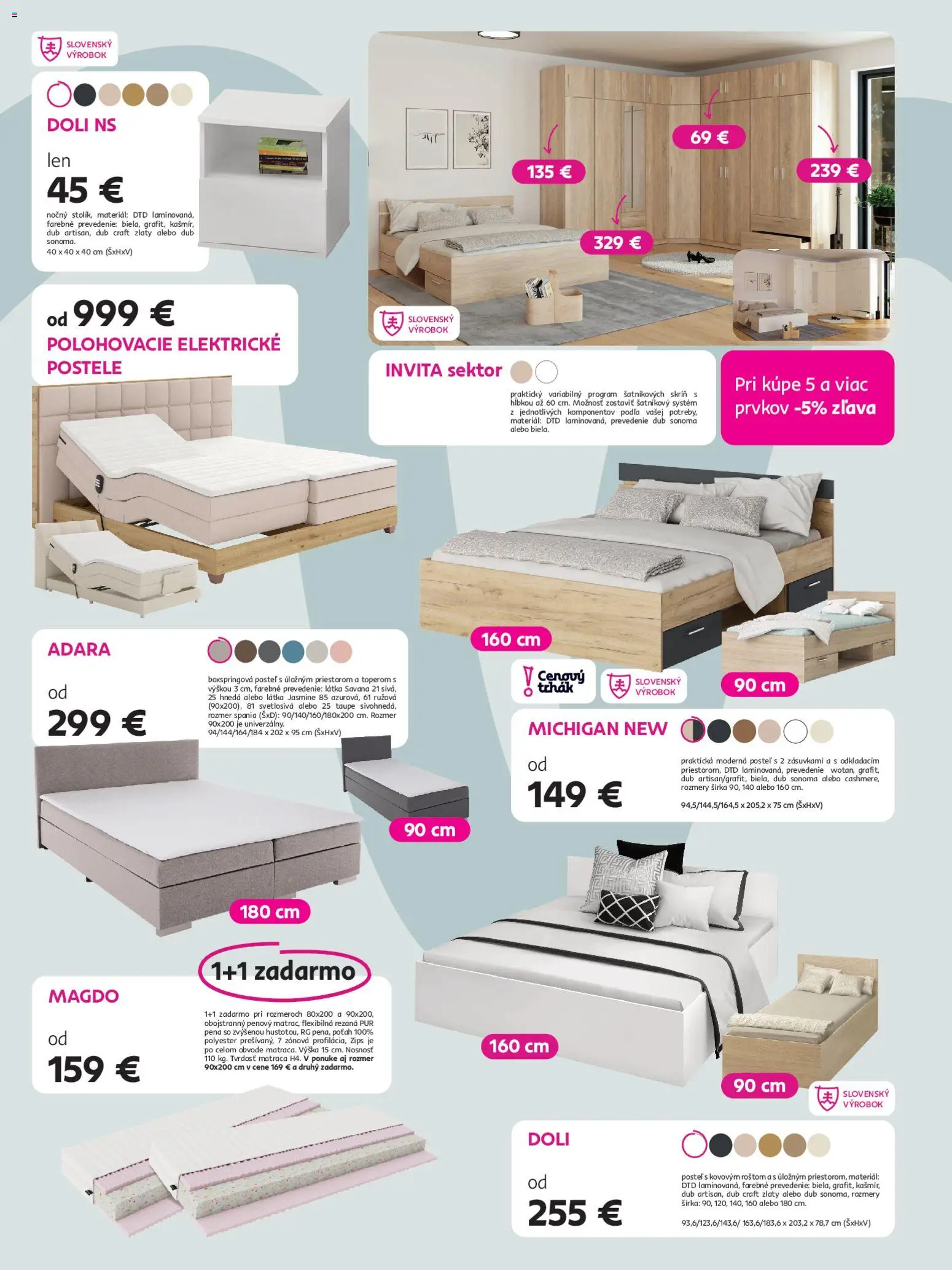 Nové Kondela akcie – leták je platný od 10.06.2026 | Strana: 4 | Produkty: Posteľ, Postele, Postel s úložným priestorom