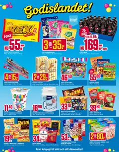 PEPSI MAX, 24x33 cl. (9,50/st). Jfr.pris 21,34/l - Förhandsvisning av reklamblad från butik ÖoB aktuell från 21/09/2026 | Sida: 4 | Produkter: Frukt, Pepsi Max, Choklad, Tuggummi