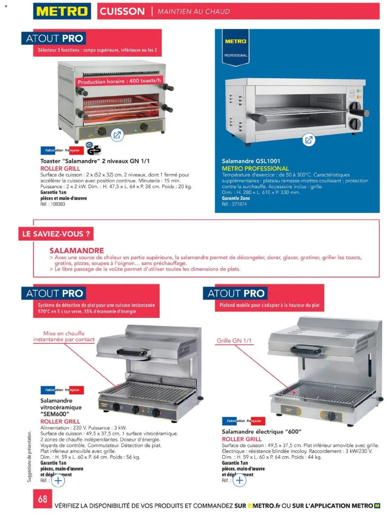 {H1} | Page: 68 | Produits: Plateau, Poids, Grill, Toaster
