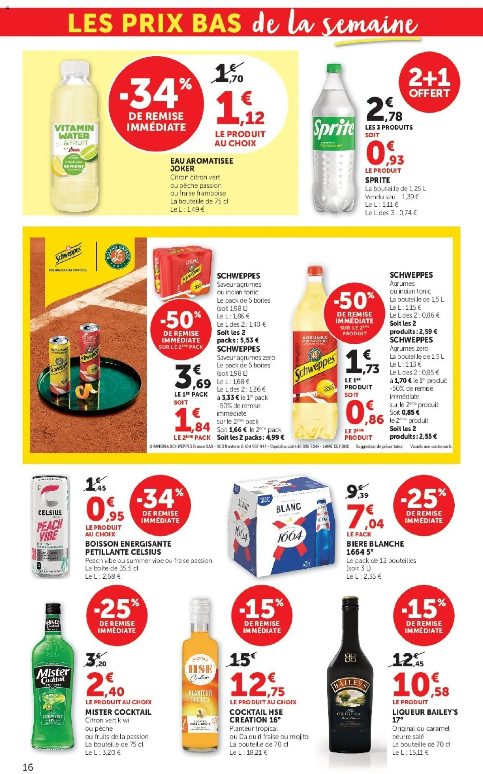 {H1} | Page: 16 | Produits: Citron, Liqueur, Boisson énergisante, Kiwi