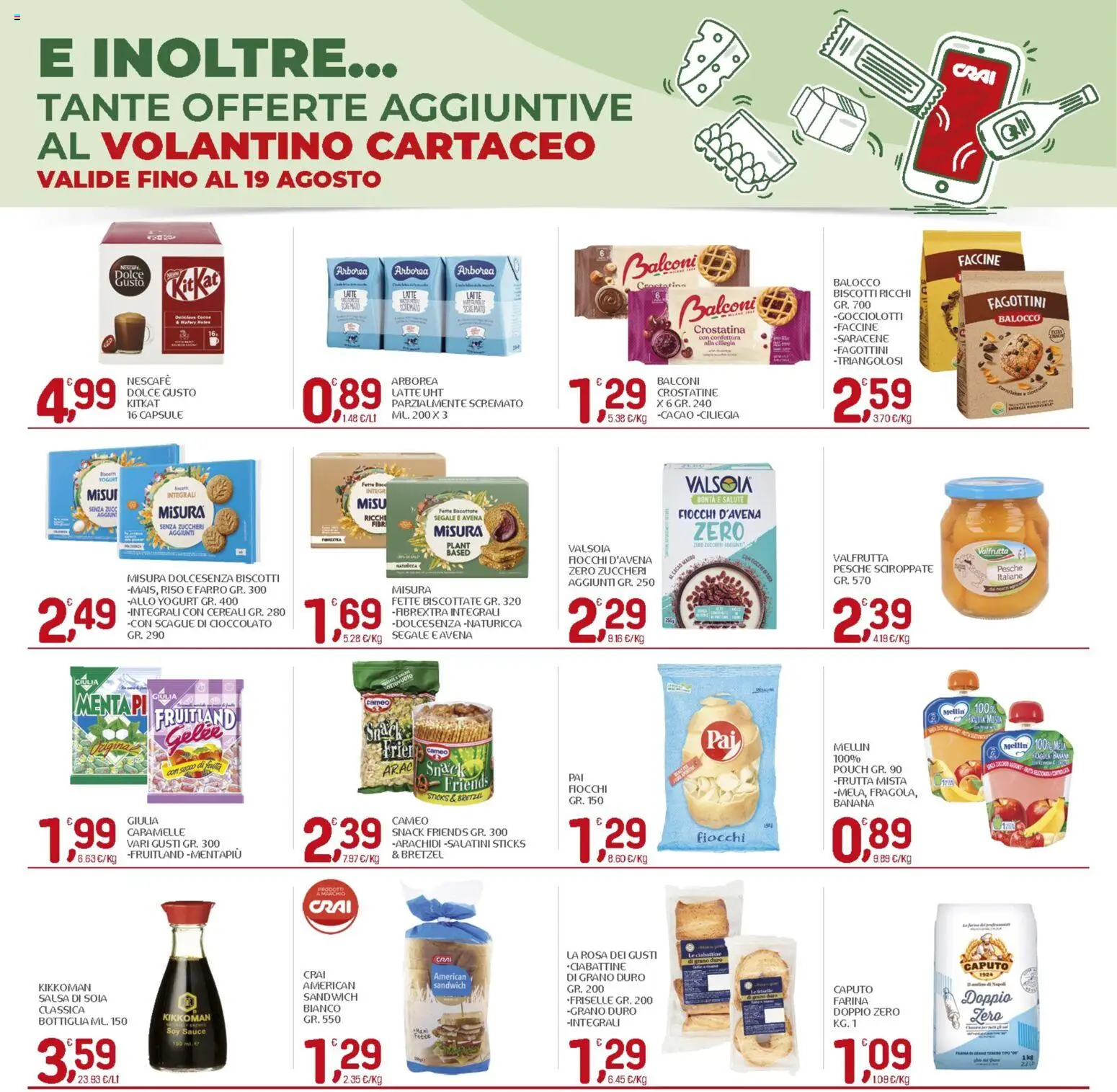 Volantino CRAI del 06/08/2026 | Pagina: 14 | Prodotti: Bretzel, Yogurt, Fiocchi, Latte